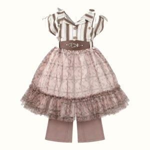 Girls' Striped Tulle Dress — 23N1351