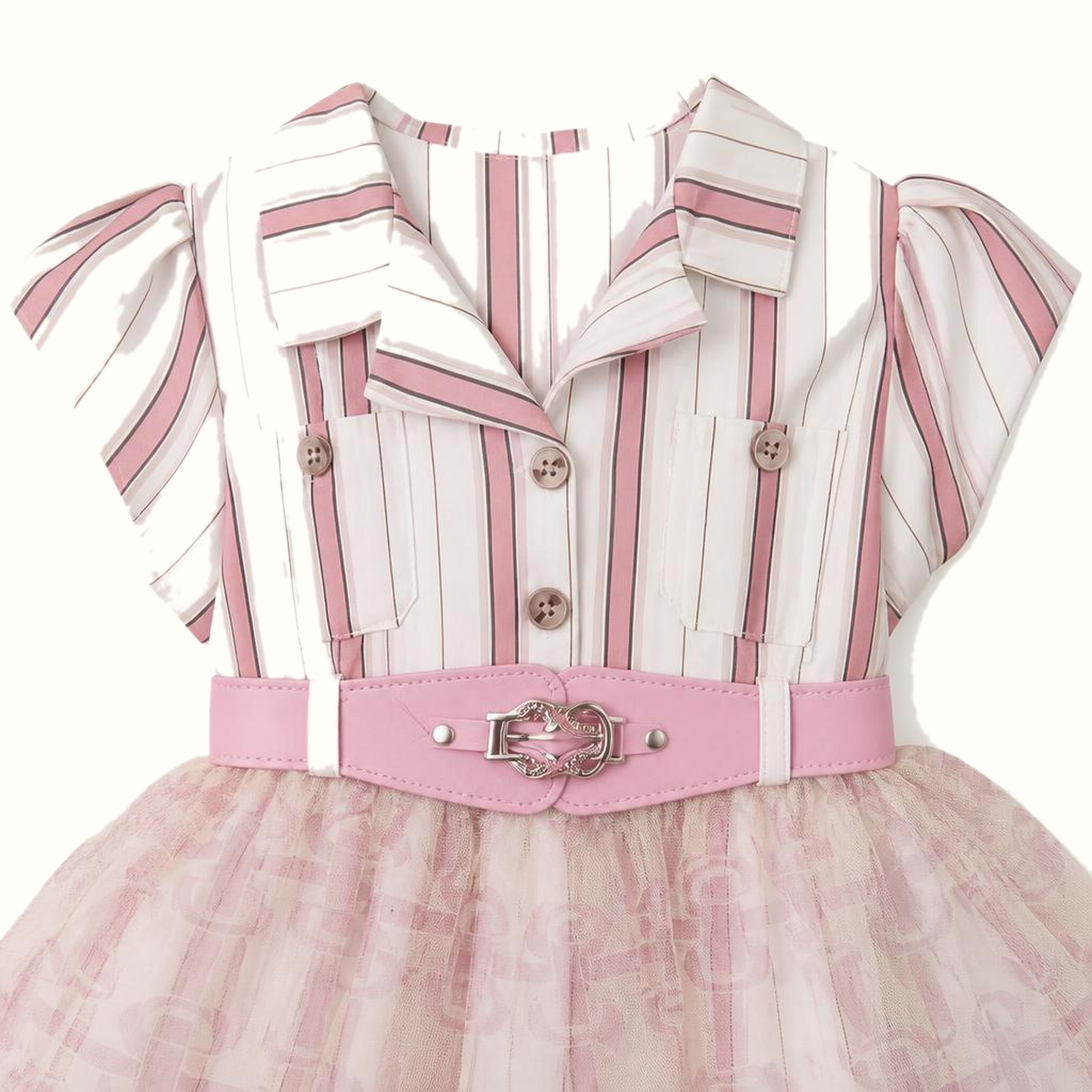 Girls' Striped Tulle Dress — 23N1351