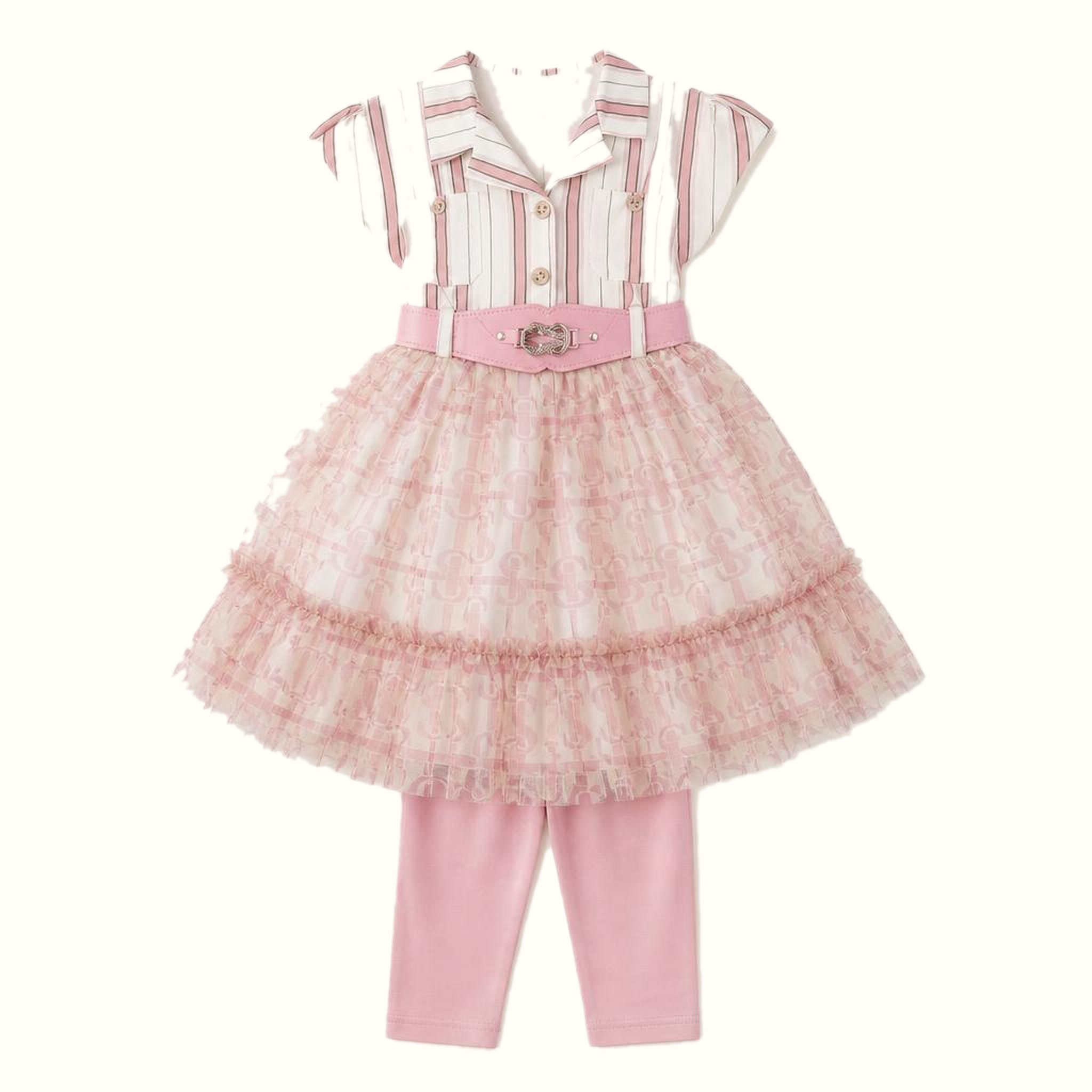 Girls' Striped Tulle Dress — 23N1351