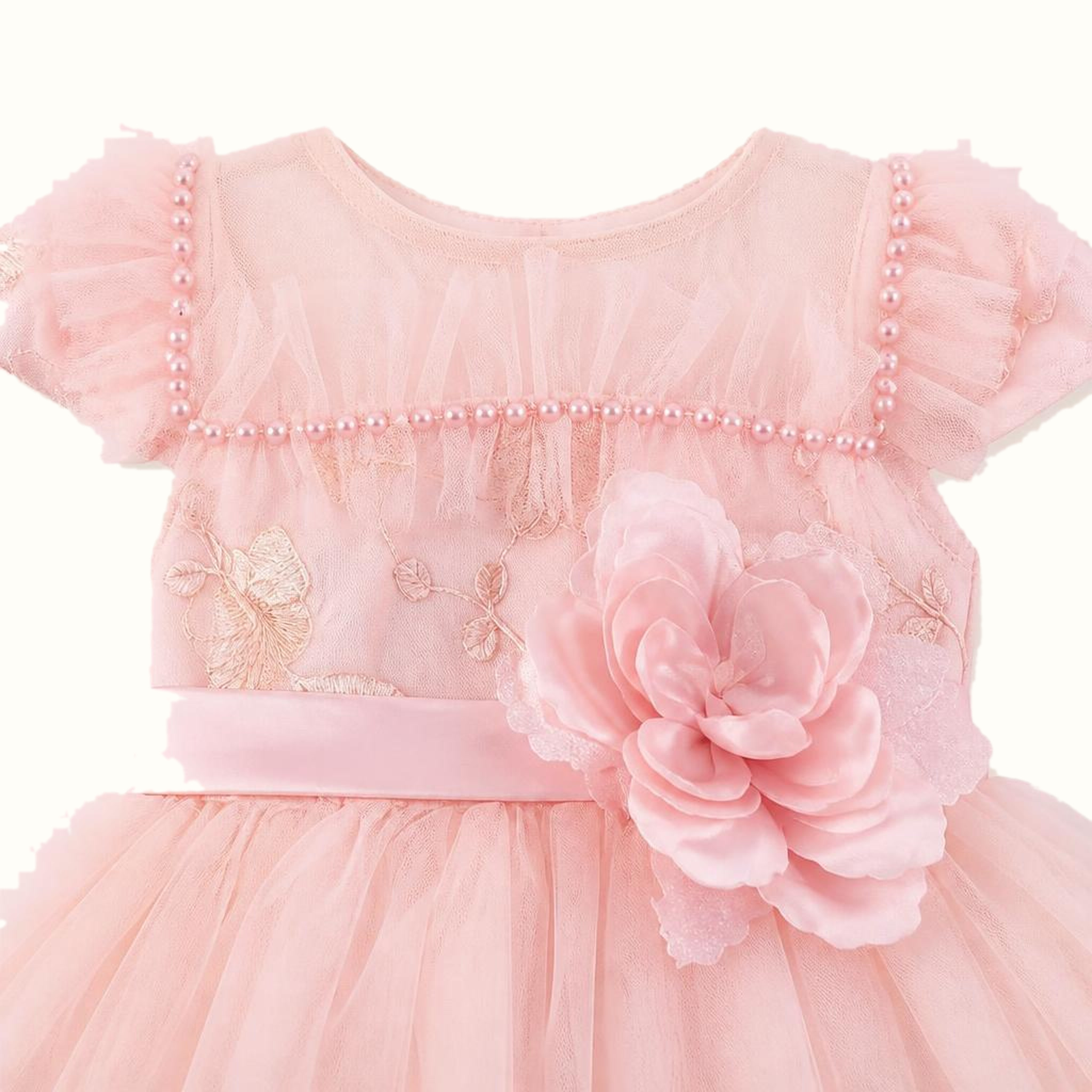 Girls' Floral Tulle Dress — M-110