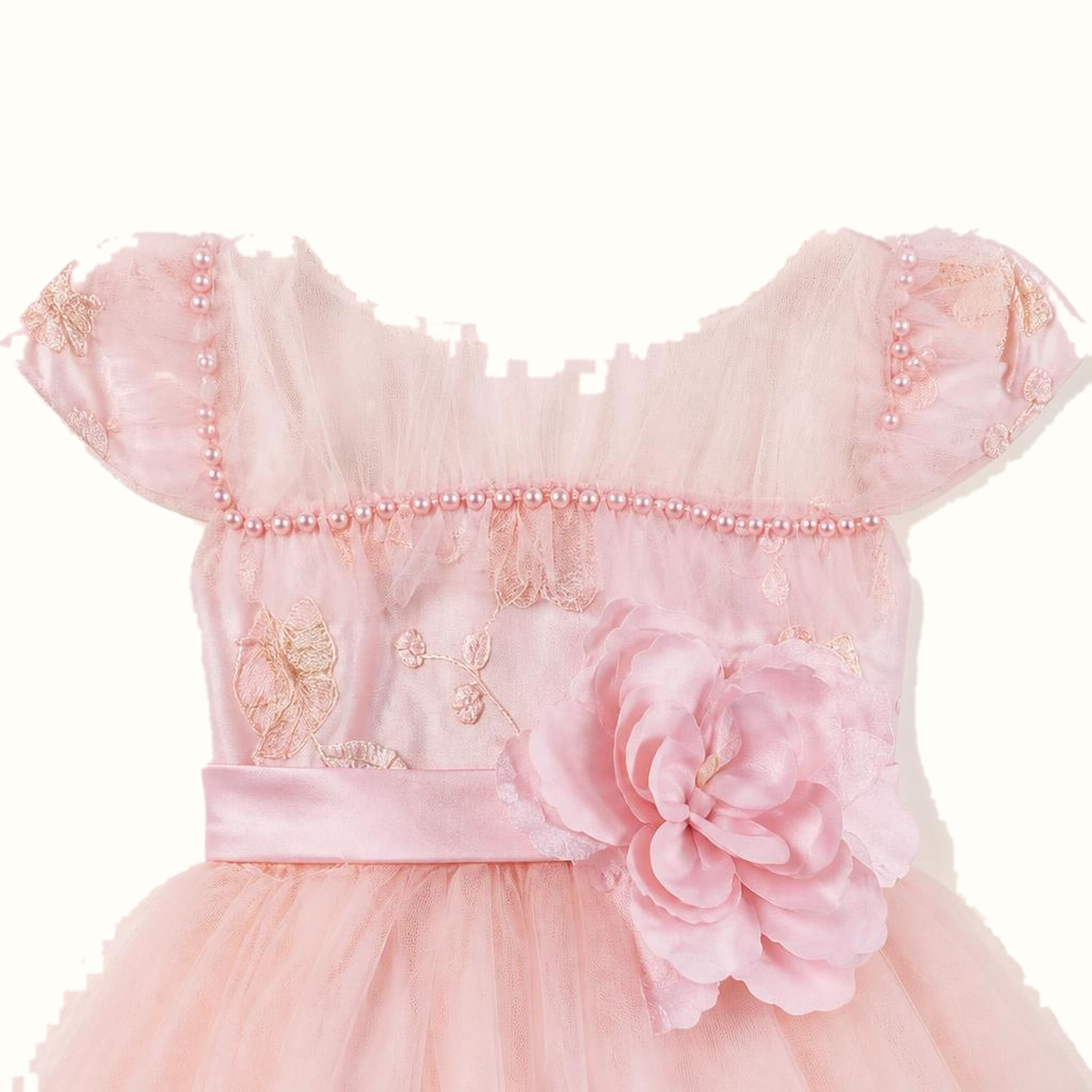 Girls' Floral Tulle Dress — M-110