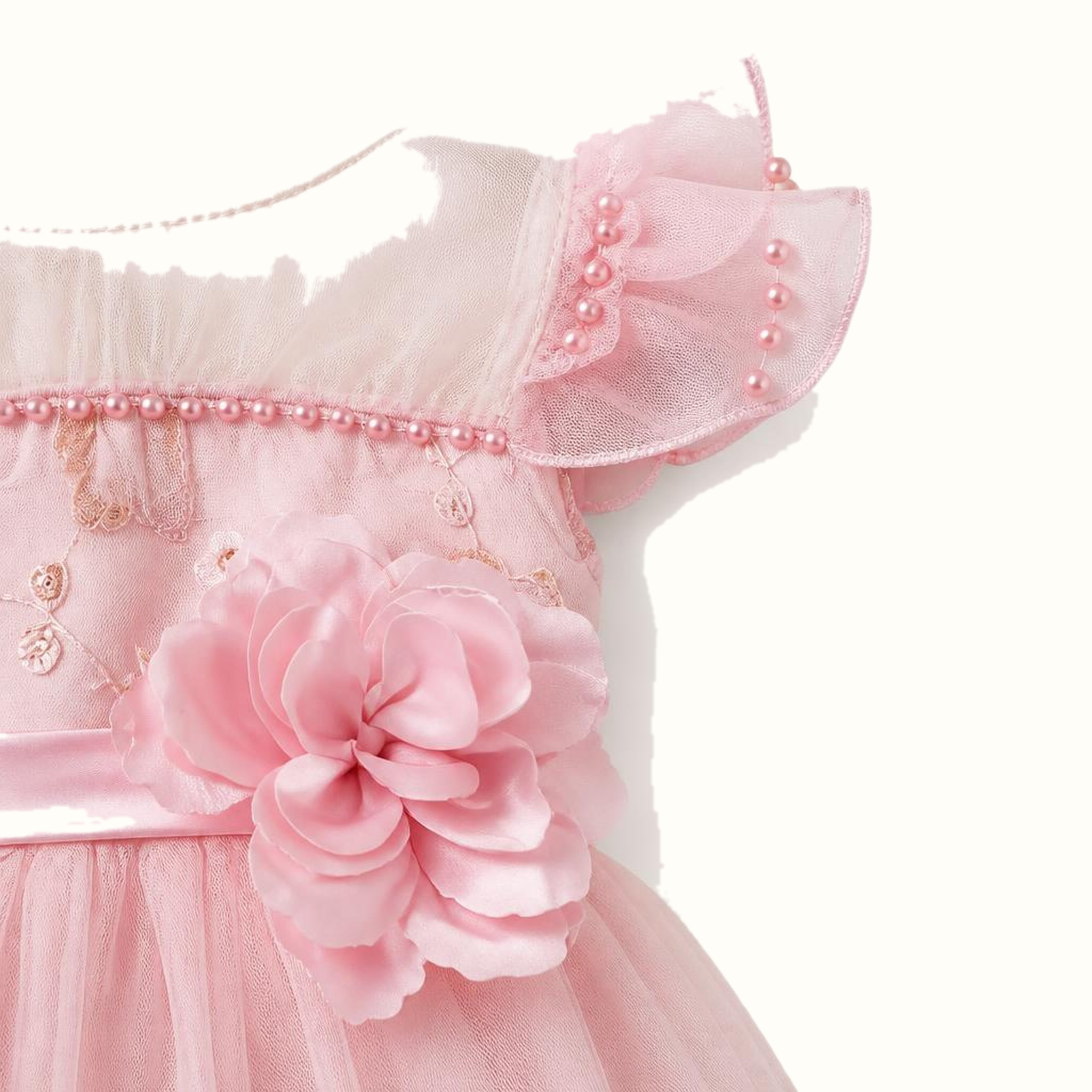 Girls' Floral Tulle Dress — M-110