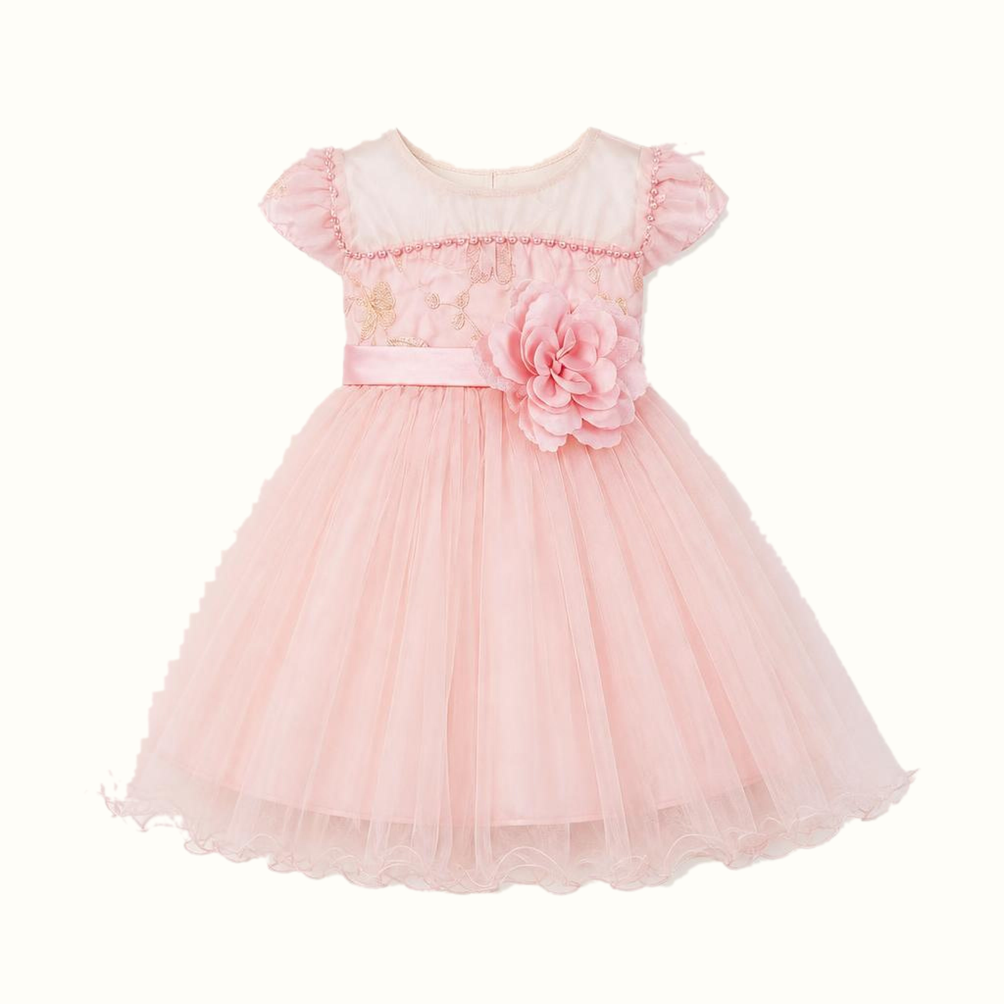 Girls' Floral Tulle Dress — M-110