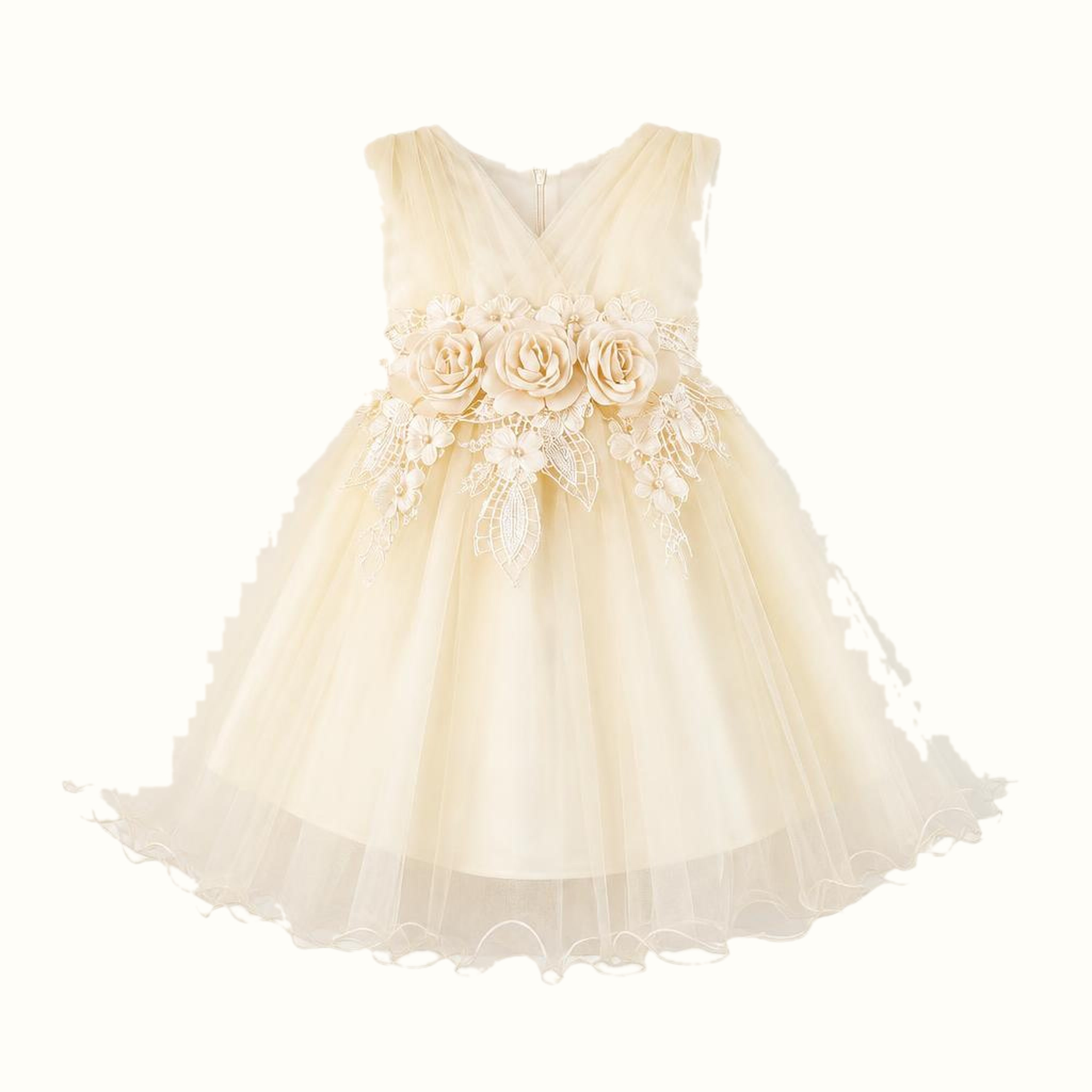 Girls' Floral Tulle Dress — M-112