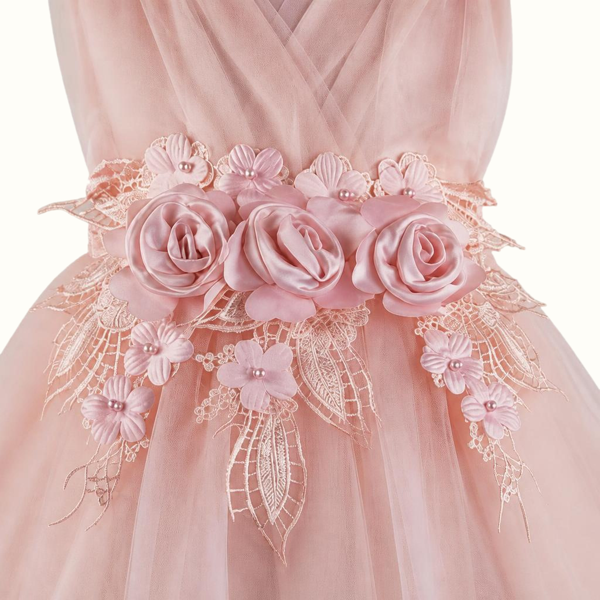 Girls' Floral Tulle Dress — M-112