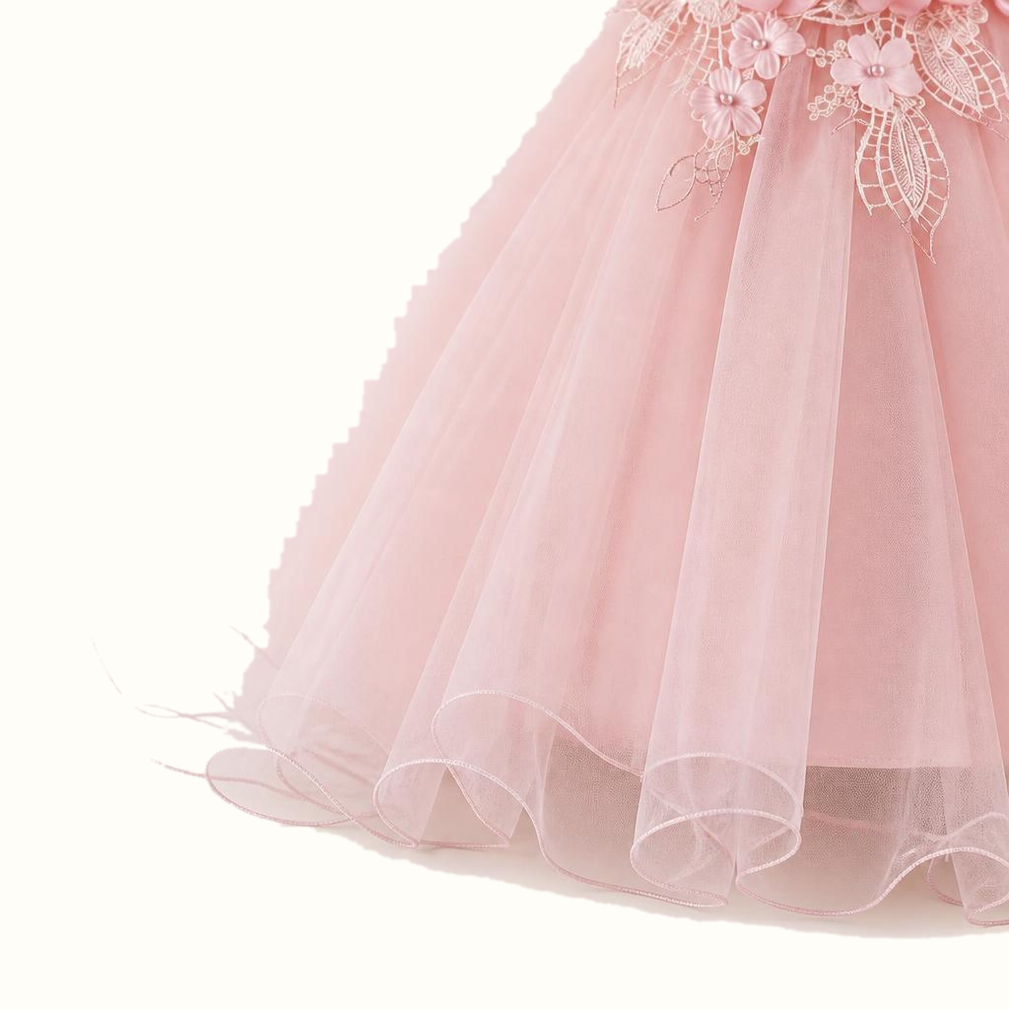 Girls' Floral Tulle Dress — M-112