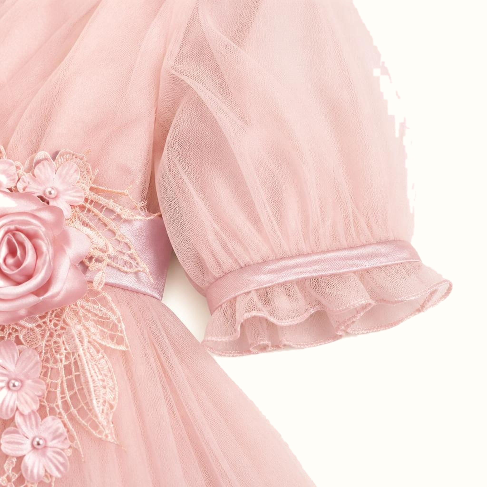 Girls' Floral Tulle Dress — M-112