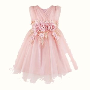 Girls' Floral Tulle Dress — M-112