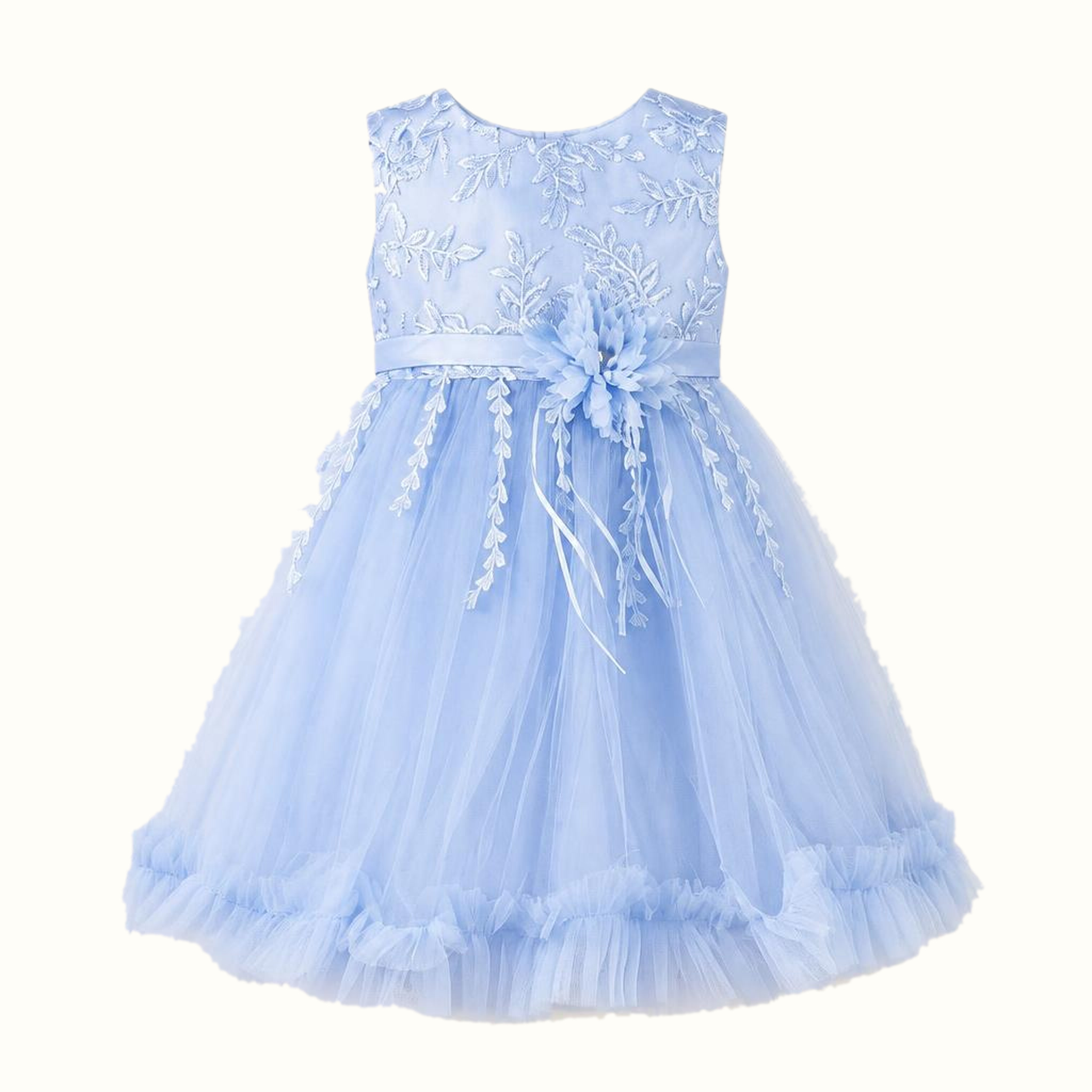 Girls' Embroidered Floral Dress - M-80954