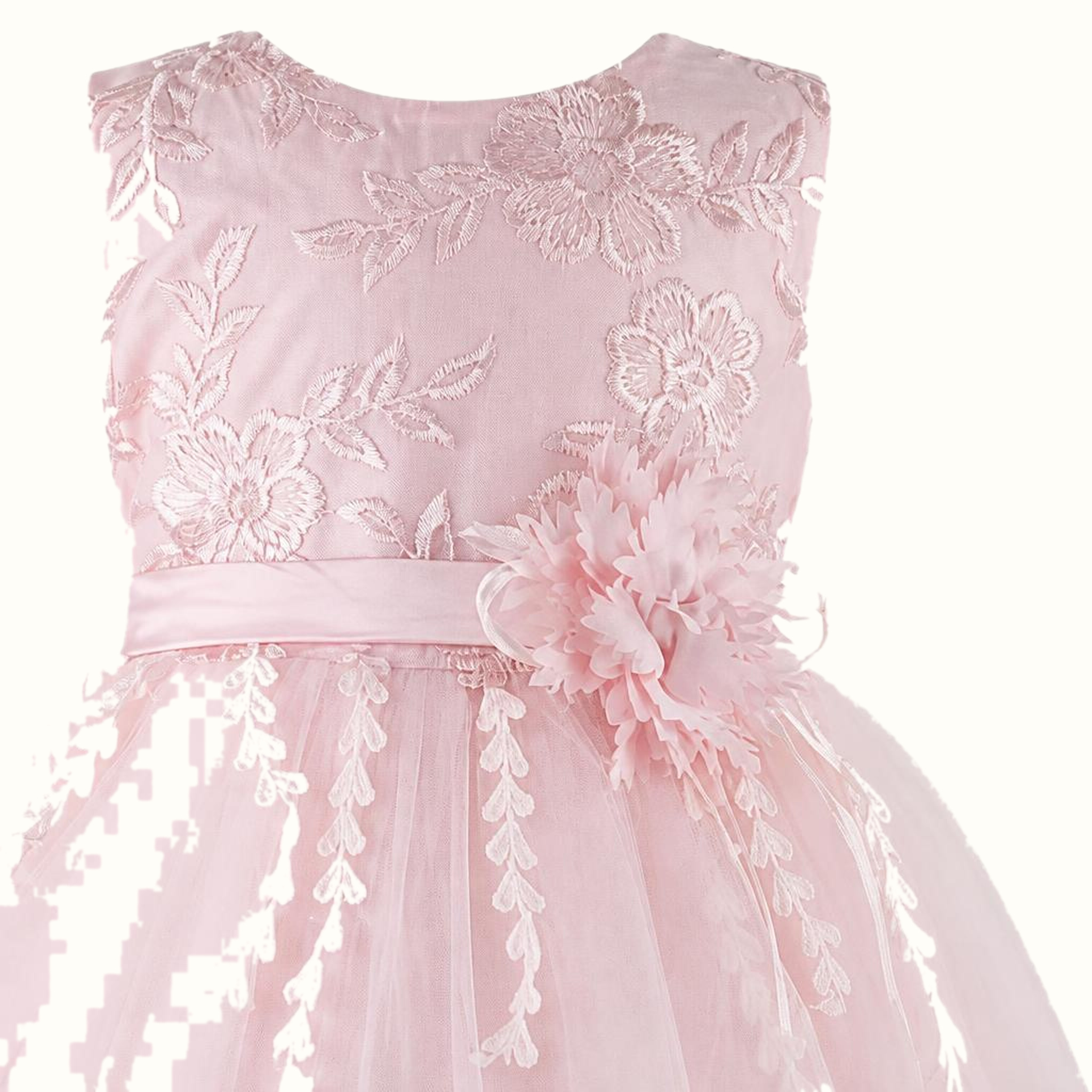Girls' Embroidered Floral Dress - M-80954