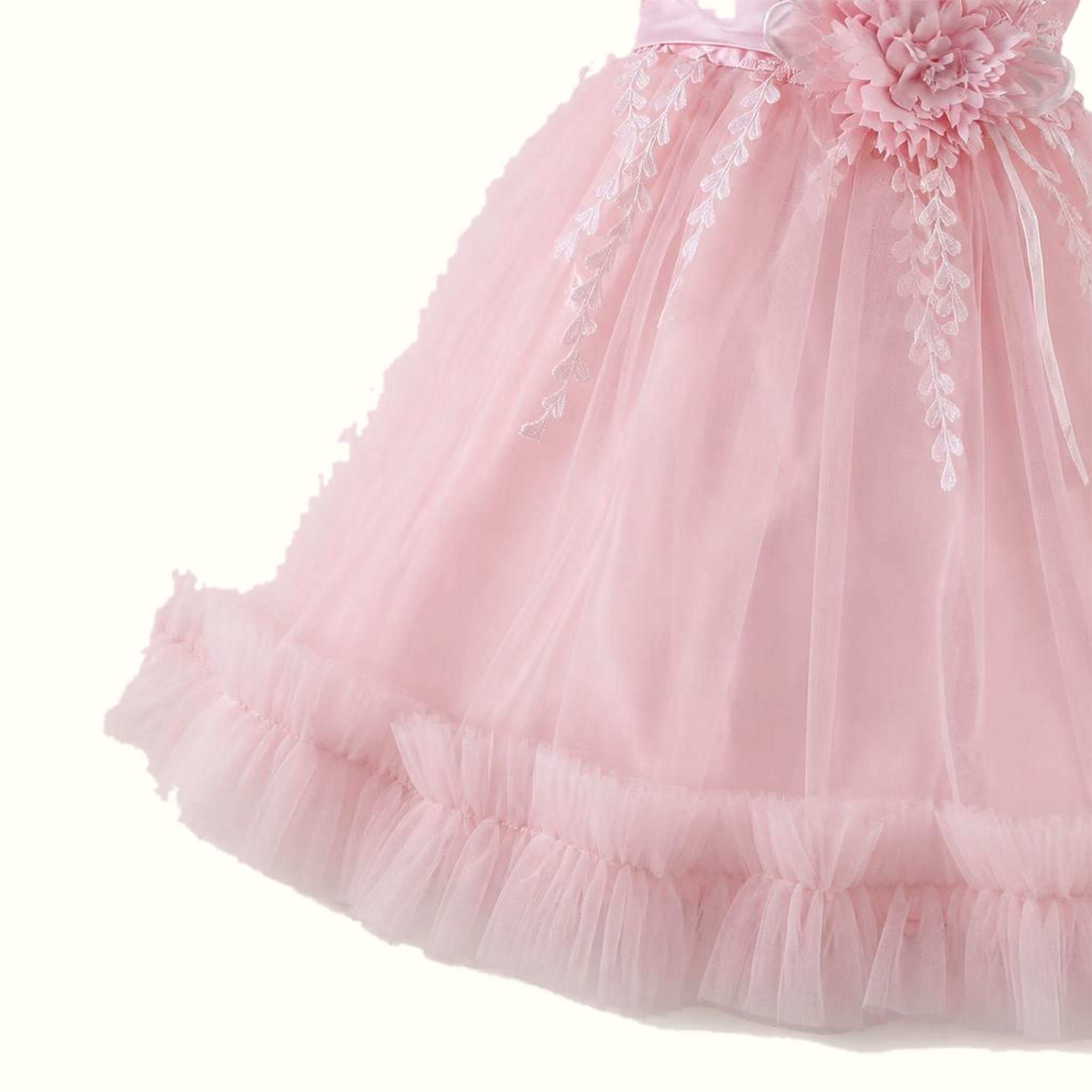 Girls' Embroidered Floral Dress - M-80954
