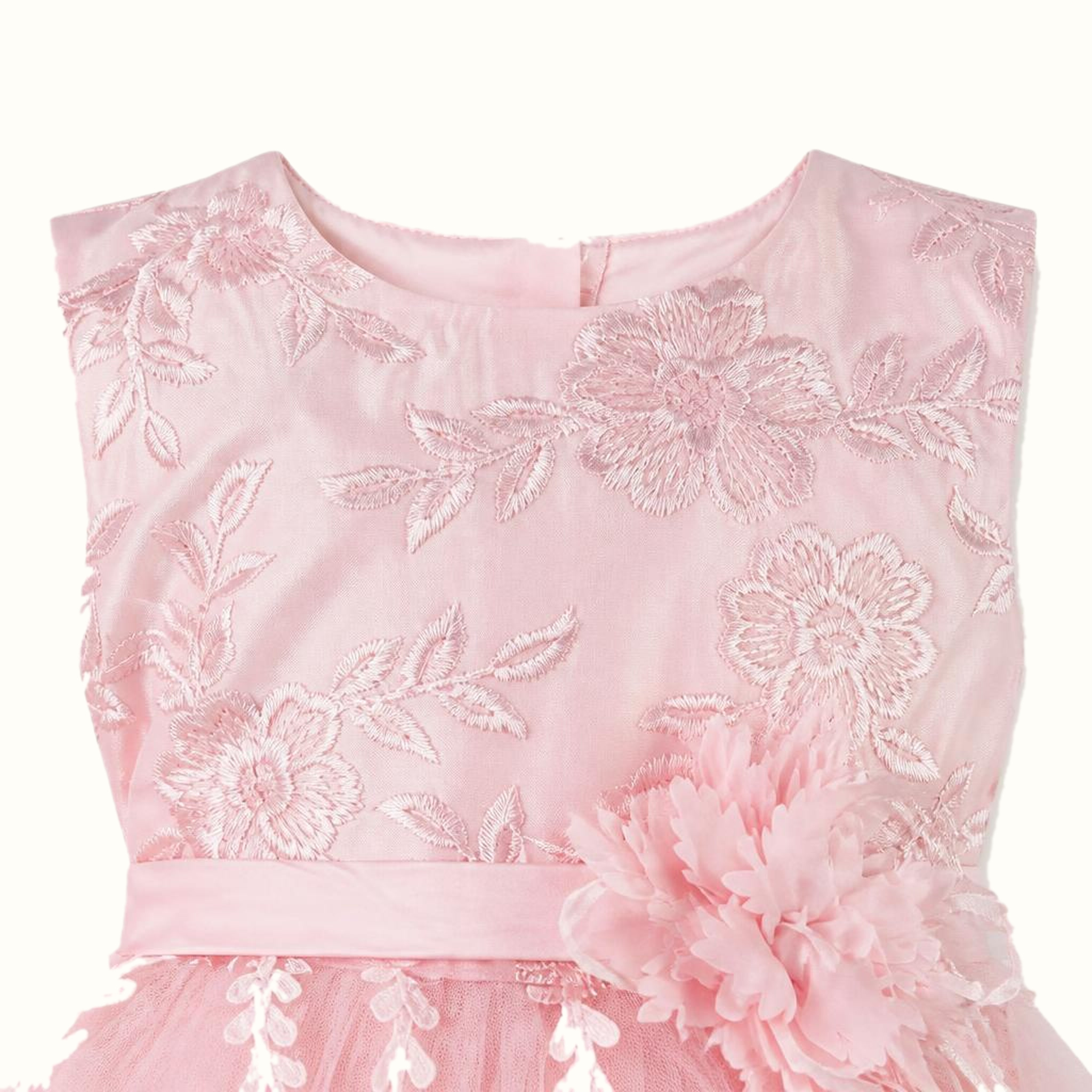 Girls' Embroidered Floral Dress - M-80954