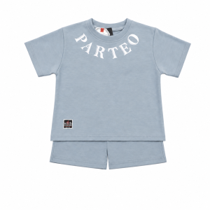 Kids' Light Grey-Blue PARTEO T-Shirt & Shorts Set ? balanced main image