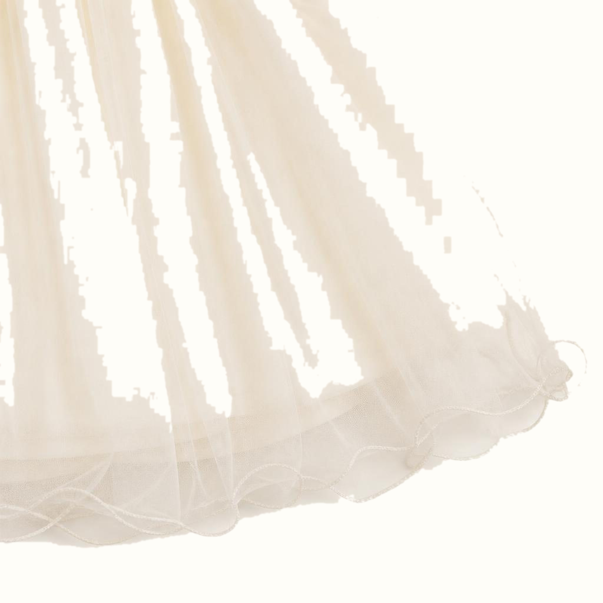 Girls' Floral Lace-Trim Tulle Dress - T-2082