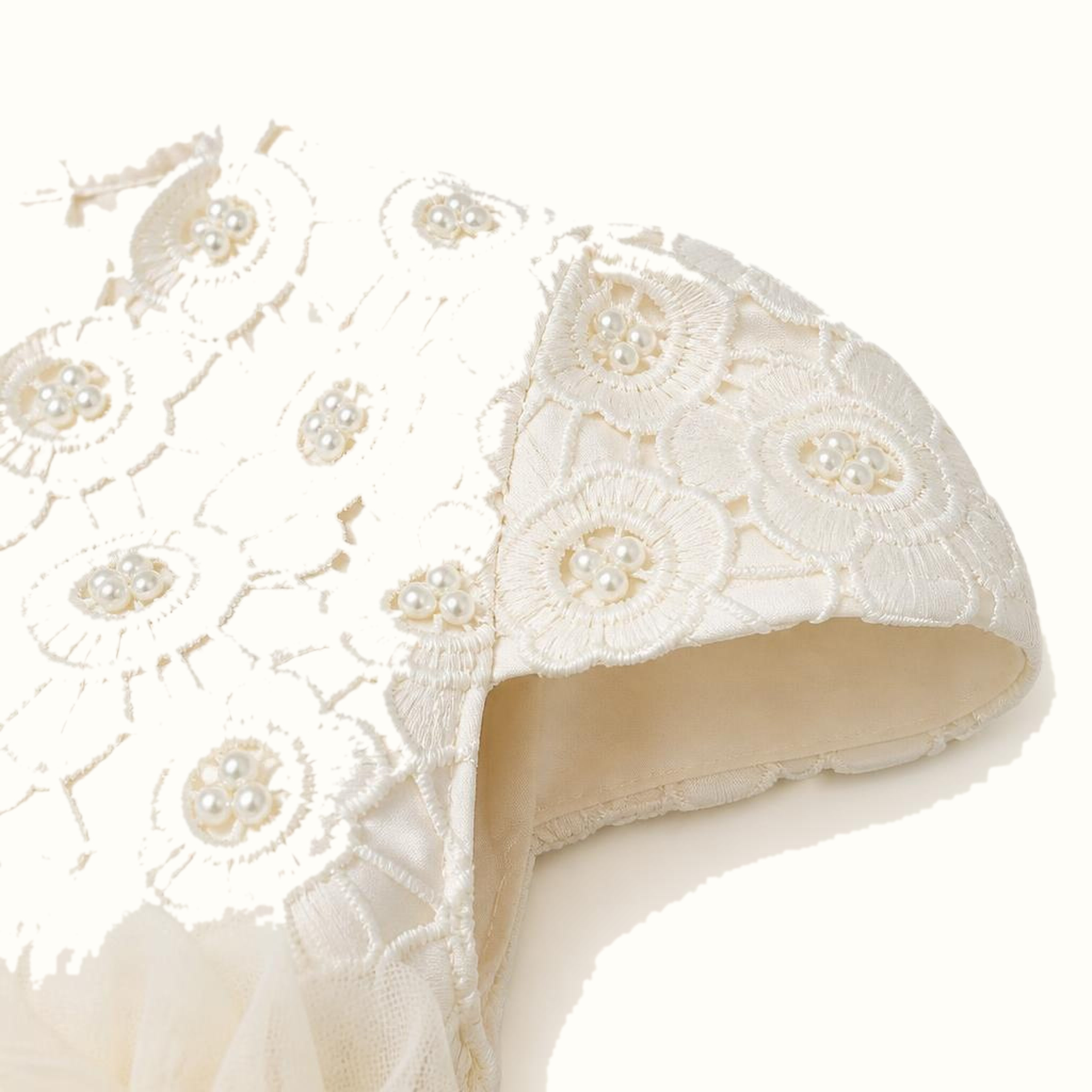 Girls' Floral Lace-Trim Tulle Dress - T-2082
