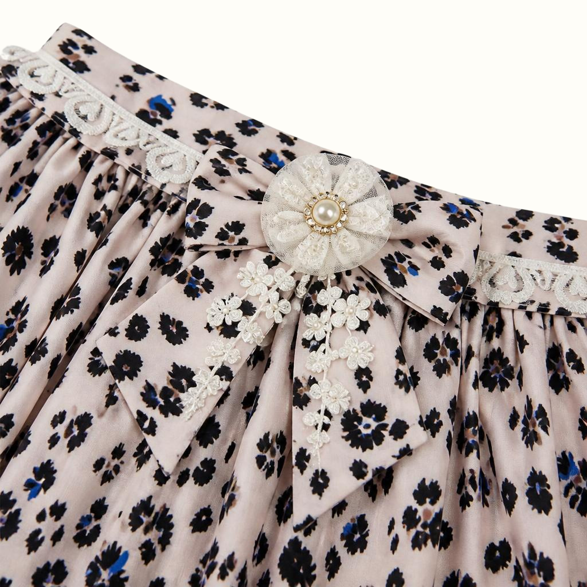 Girls' Pearl Bolero Print Dress Set - ZAH-1189