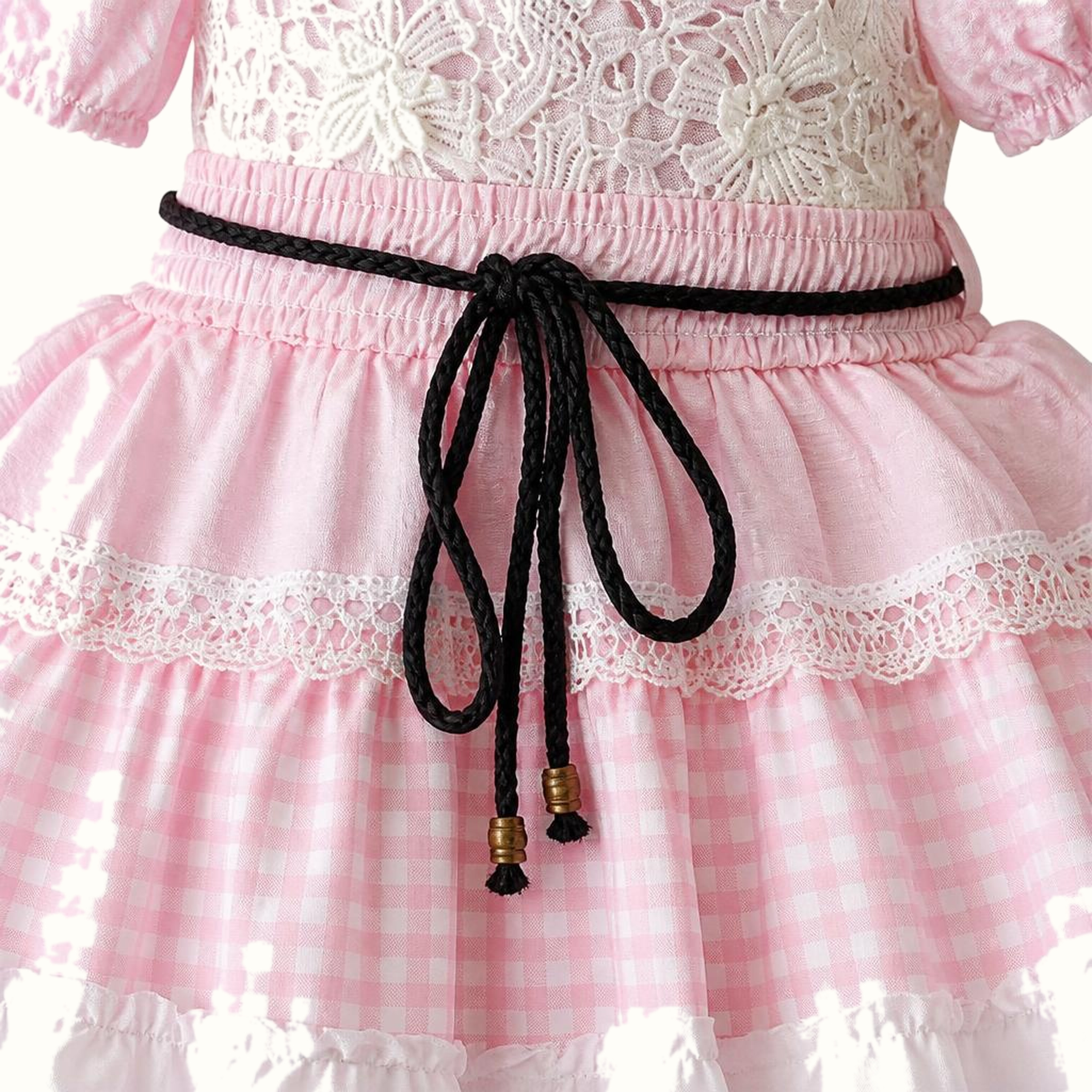 Girls' Lace-Panel Landmark-Print Dress & Matching Leggings Set - ZAH-1221
