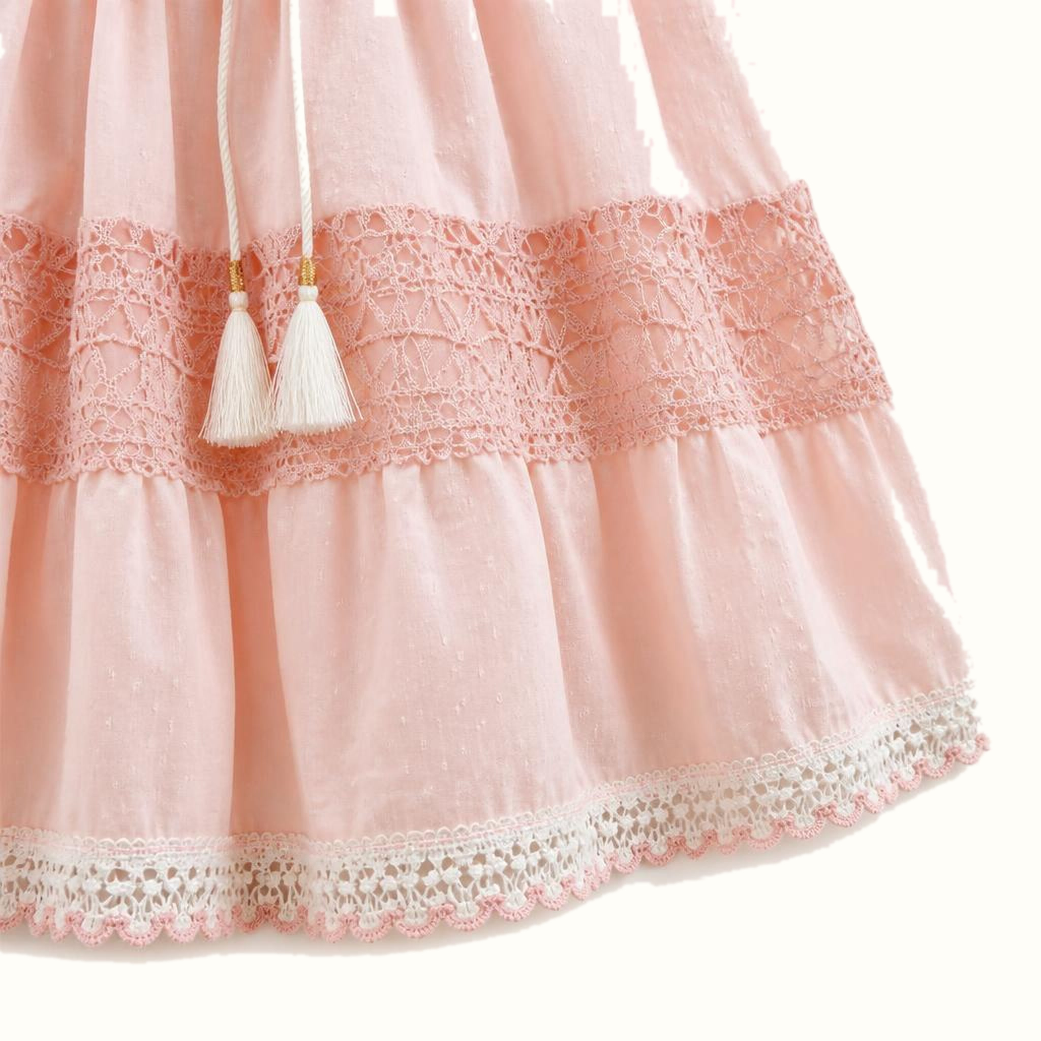 Girls' Openwork-Lace Tiered Dress & Matching Leggings Set - ZAH-1226