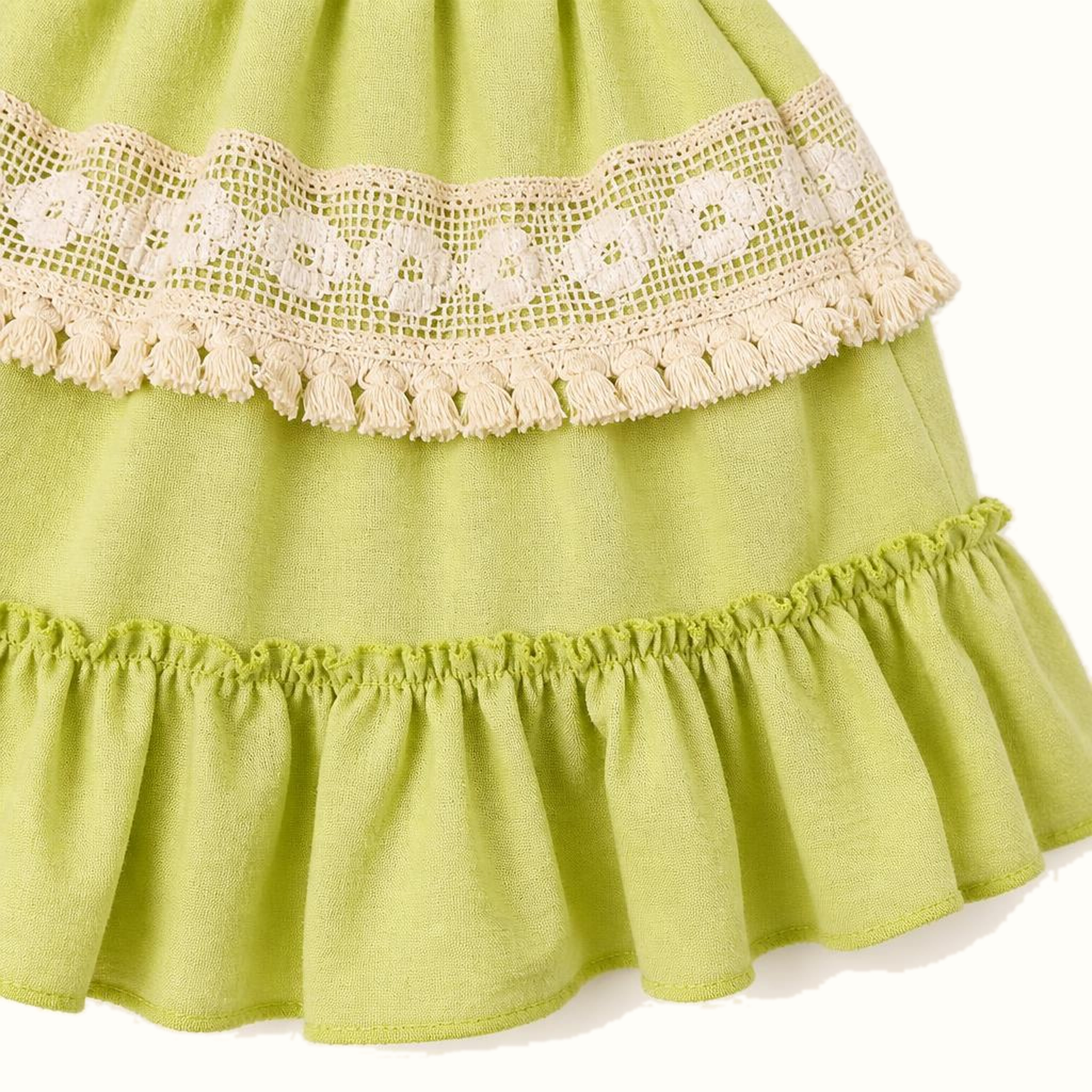 Girls' Lace-Cape Ruffle Dress & Matching Leggings Set - ZAH-1227
