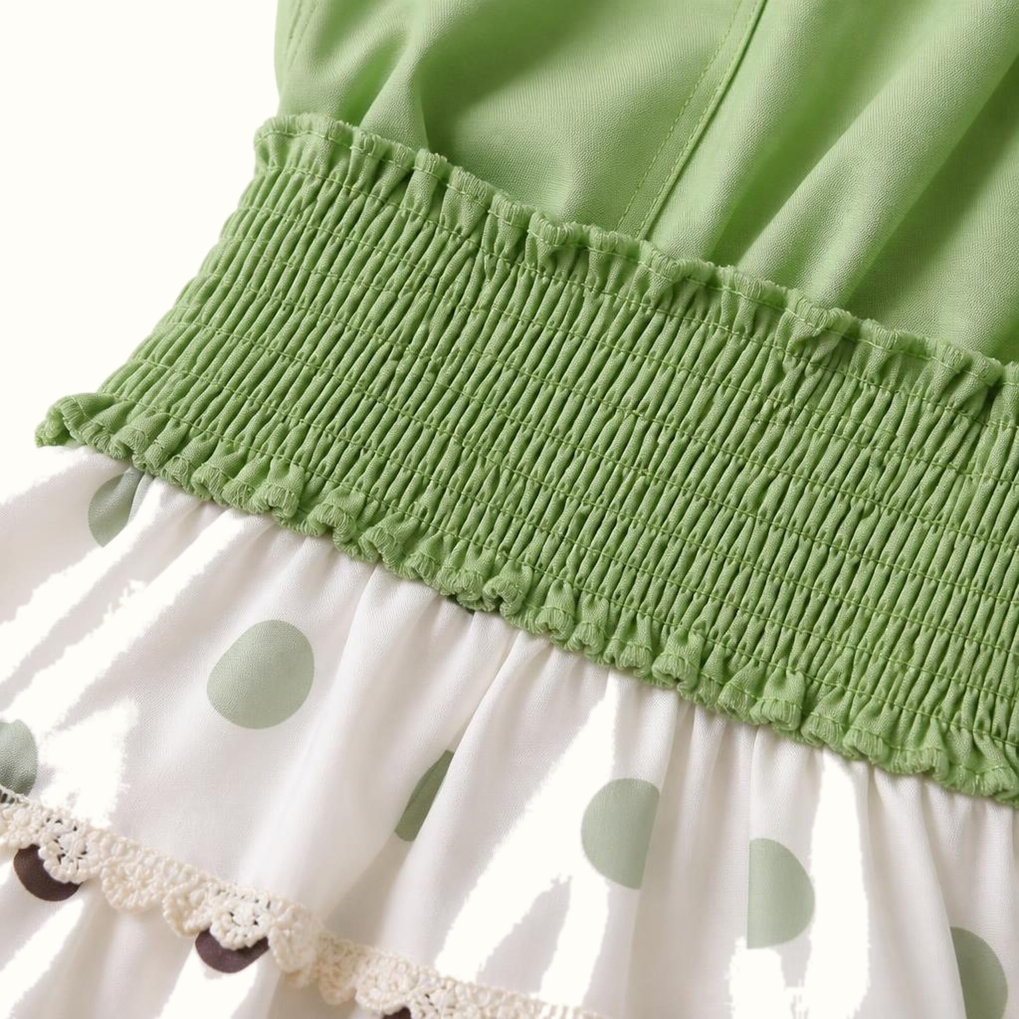 Girls' Collared Smocked-Waist Print Dress & Matching Leggings Set - ZAH-1239