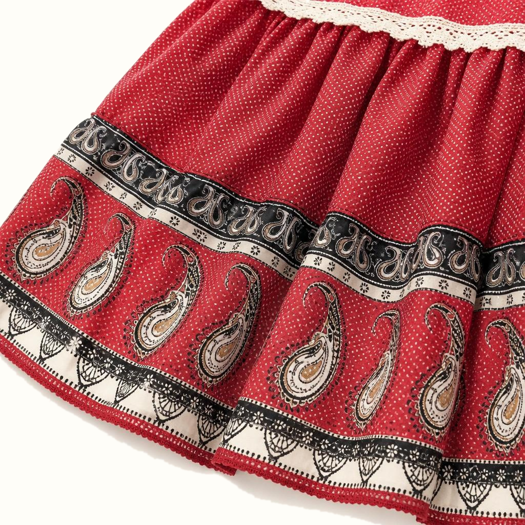 Girls' Eyelet Paisley Tiered Dress & Matching Leggings Set - ZAH-1242