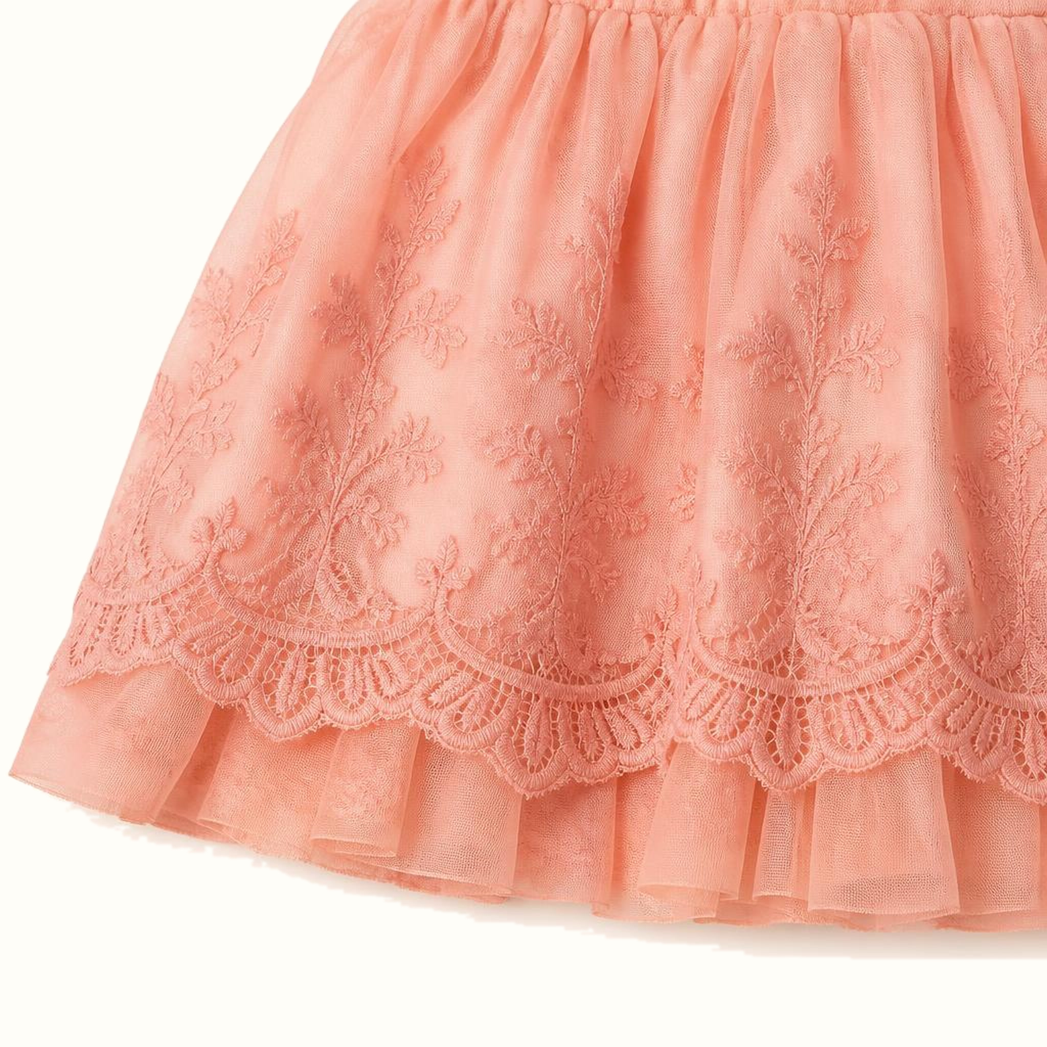 Girls' Color-Block Smocked Floral-Lace Long-Sleeve Dress - ZAH-1245