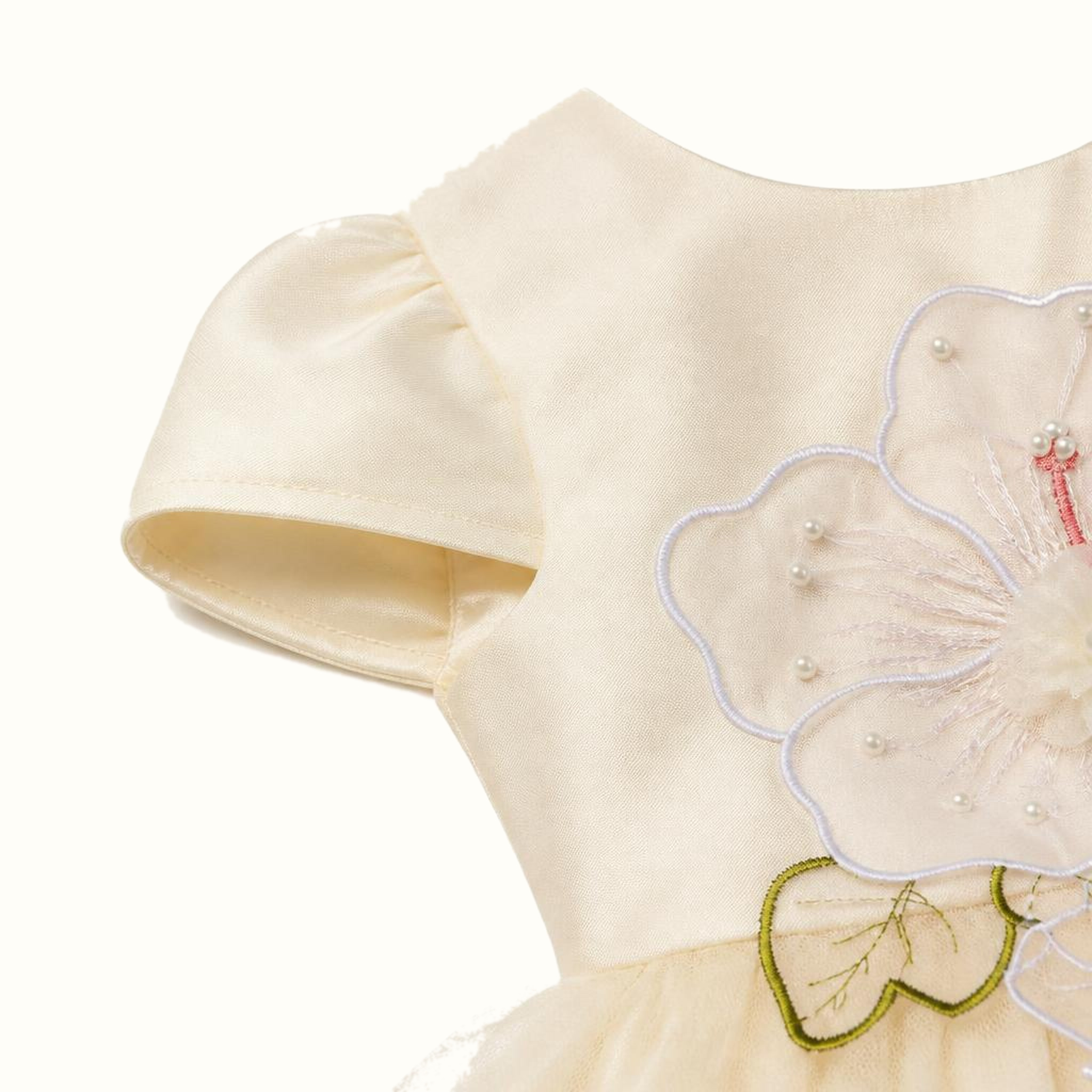 Girls' Long 3D Floral Tulle Formal Dress - ZAH-1251A