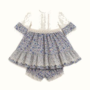 Girls' Floral Lace-Trim Dress - ZAH-1279
