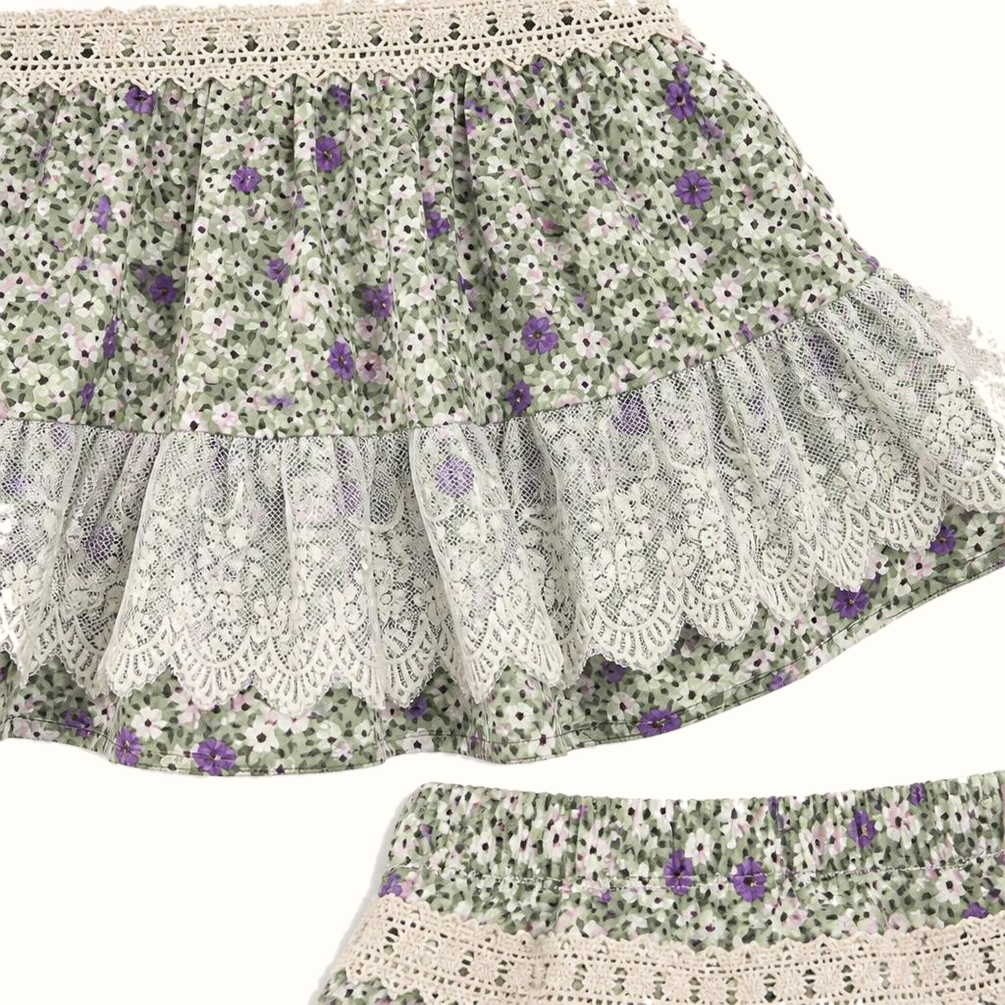 Girls' Floral Lace-Trim Dress - ZAH-1279