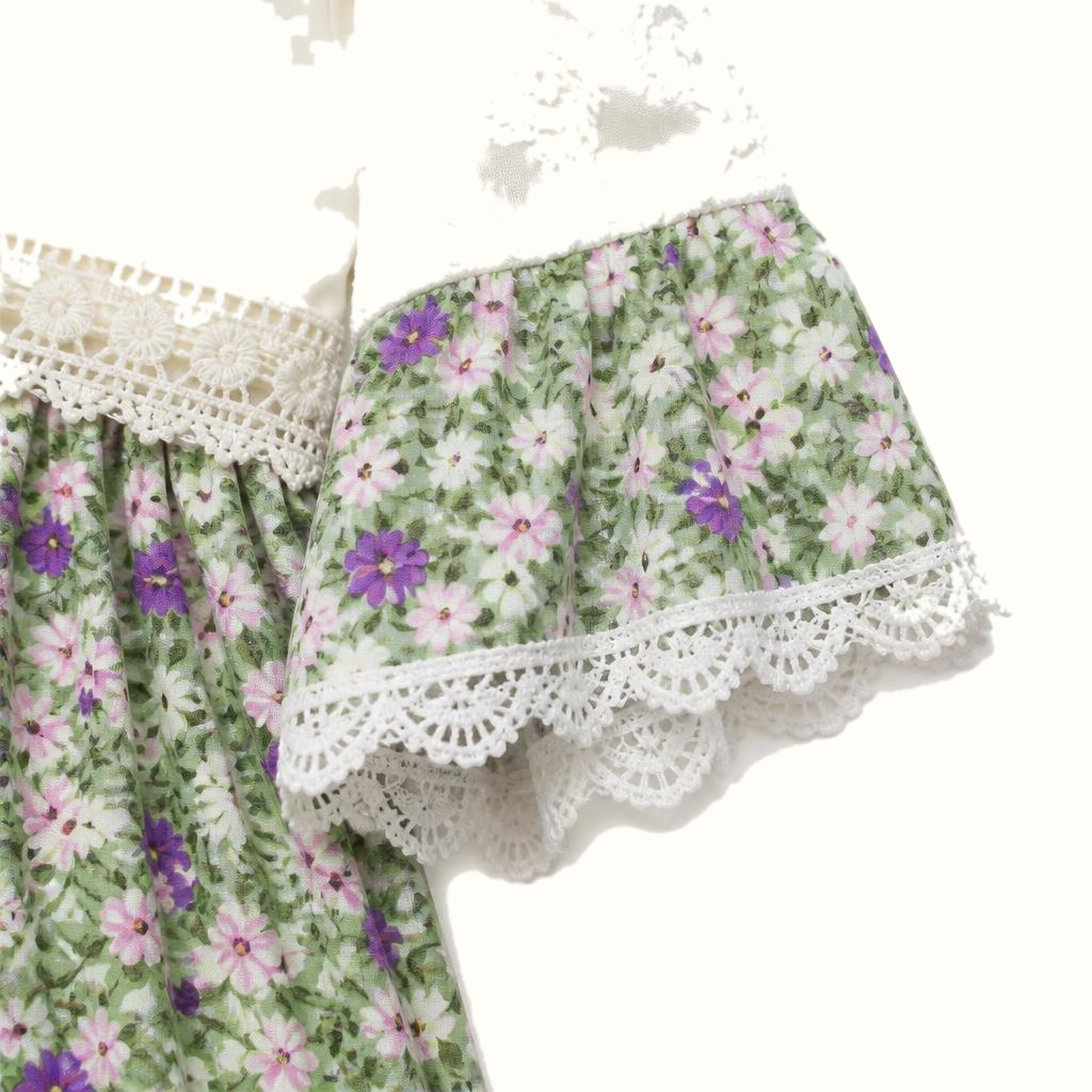 Girls' Floral Lace-Trim Dress - ZAH-1279