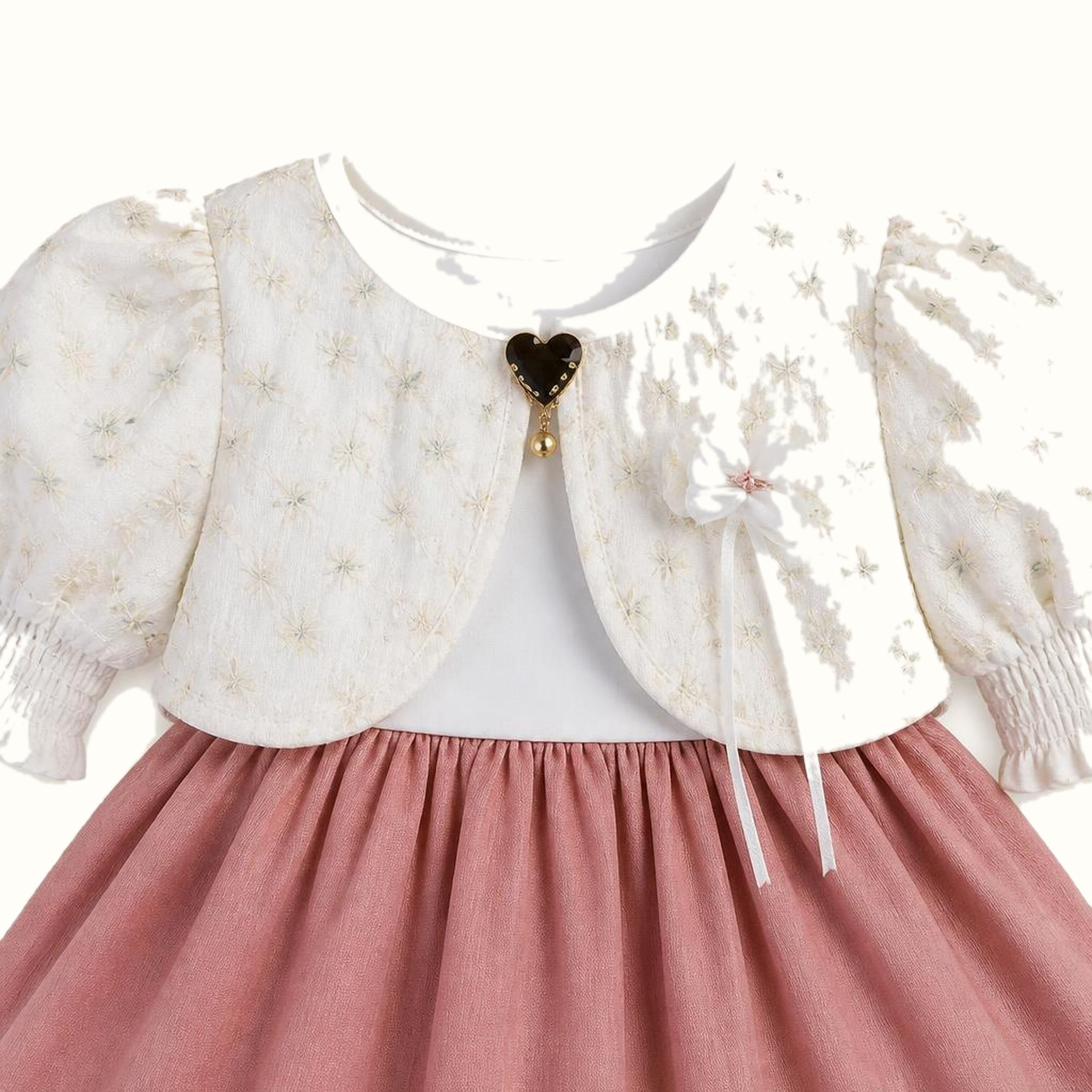 Girls' Lace-Trim Jacket & Dress & Leggings Set - ZAH-1280