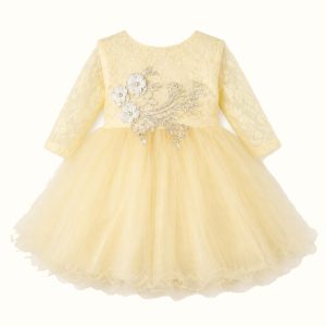 Girls' Embroidered Floral Lace-Trim Dress - ZAH-1287