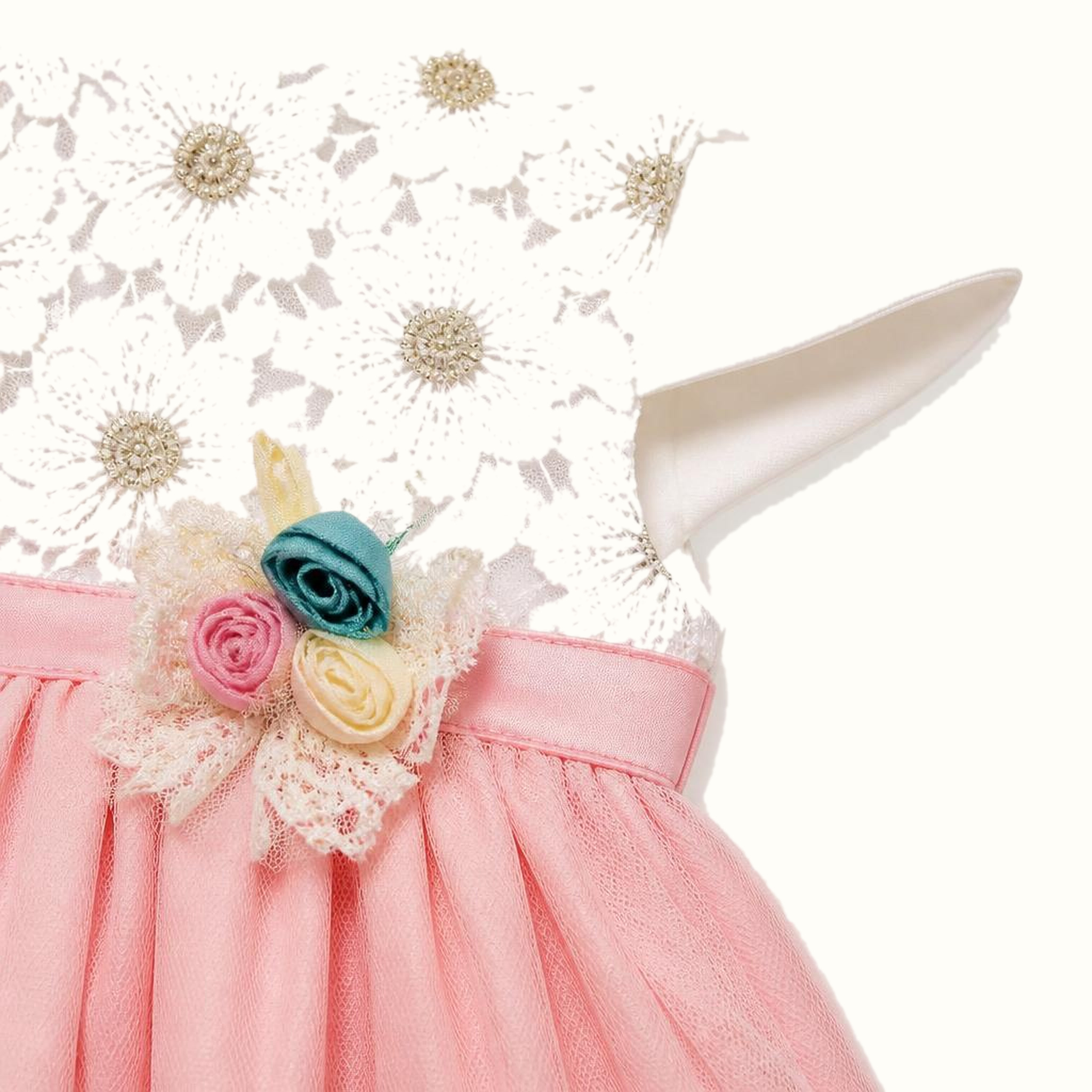 Girls' Floral Lace-Trim Dress - ZAH-1289