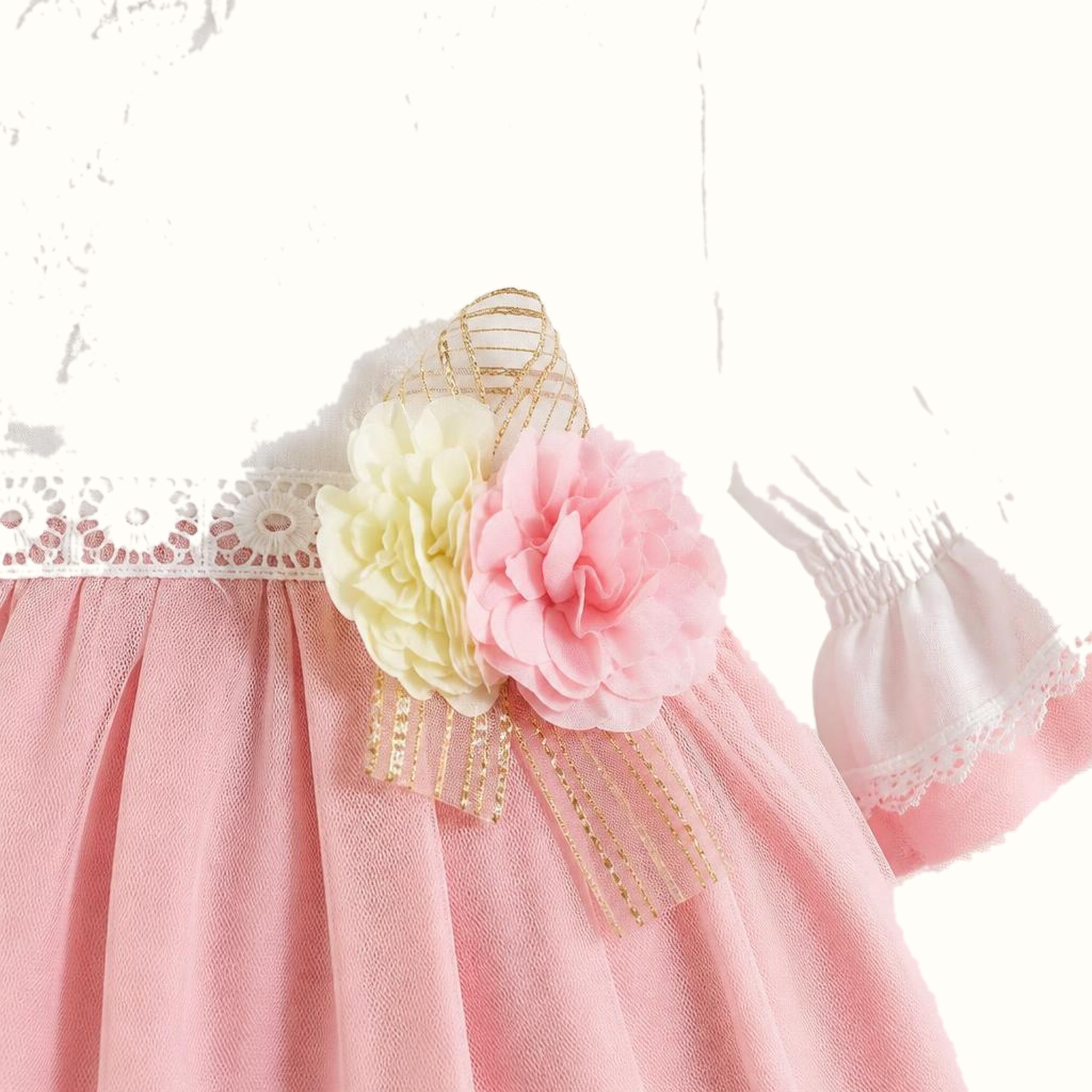 Girls' Embroidered Floral Lace-Trim Dress & Leggings Set - ZAH-1294