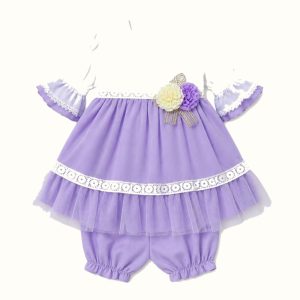 Girls' Embroidered Floral Lace-Trim Dress & Leggings Set - ZAH-1294