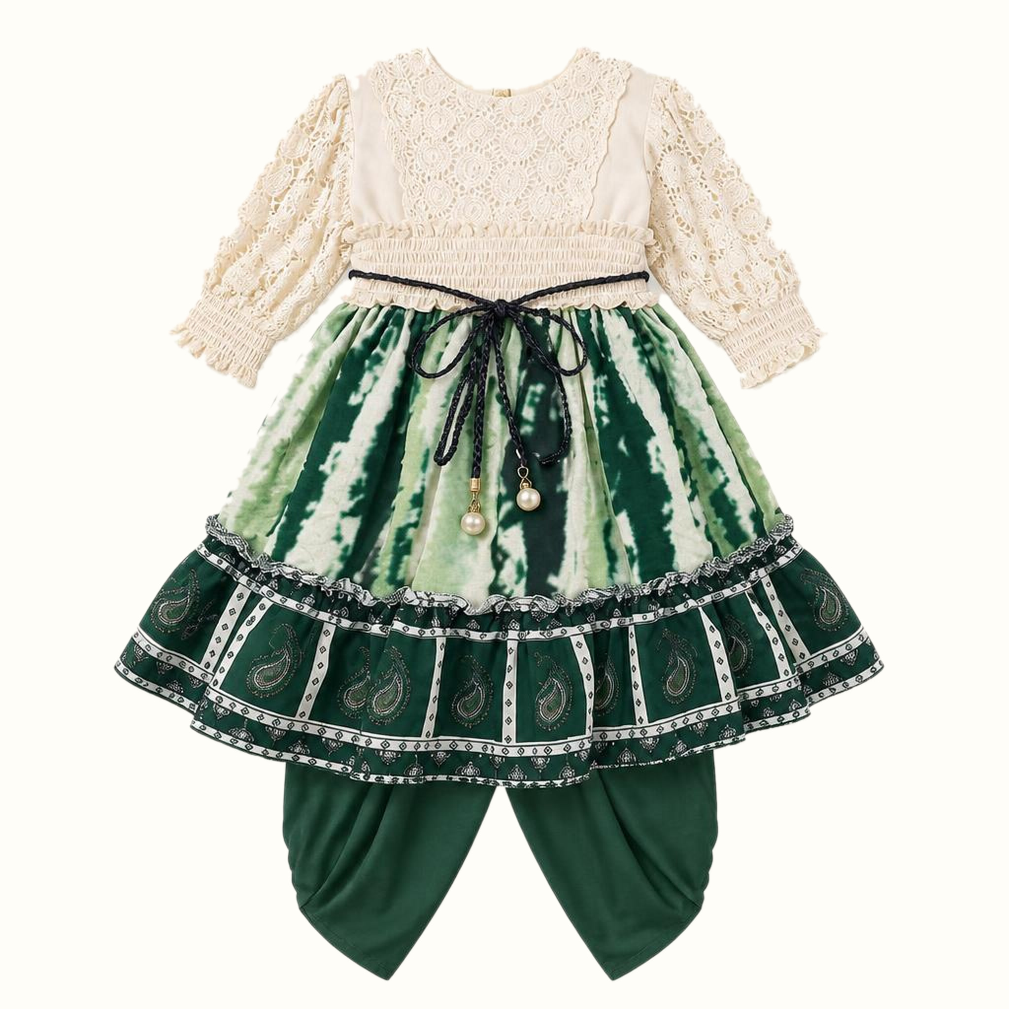 Girls' Lace-Trim Dress - ZAH-1303
