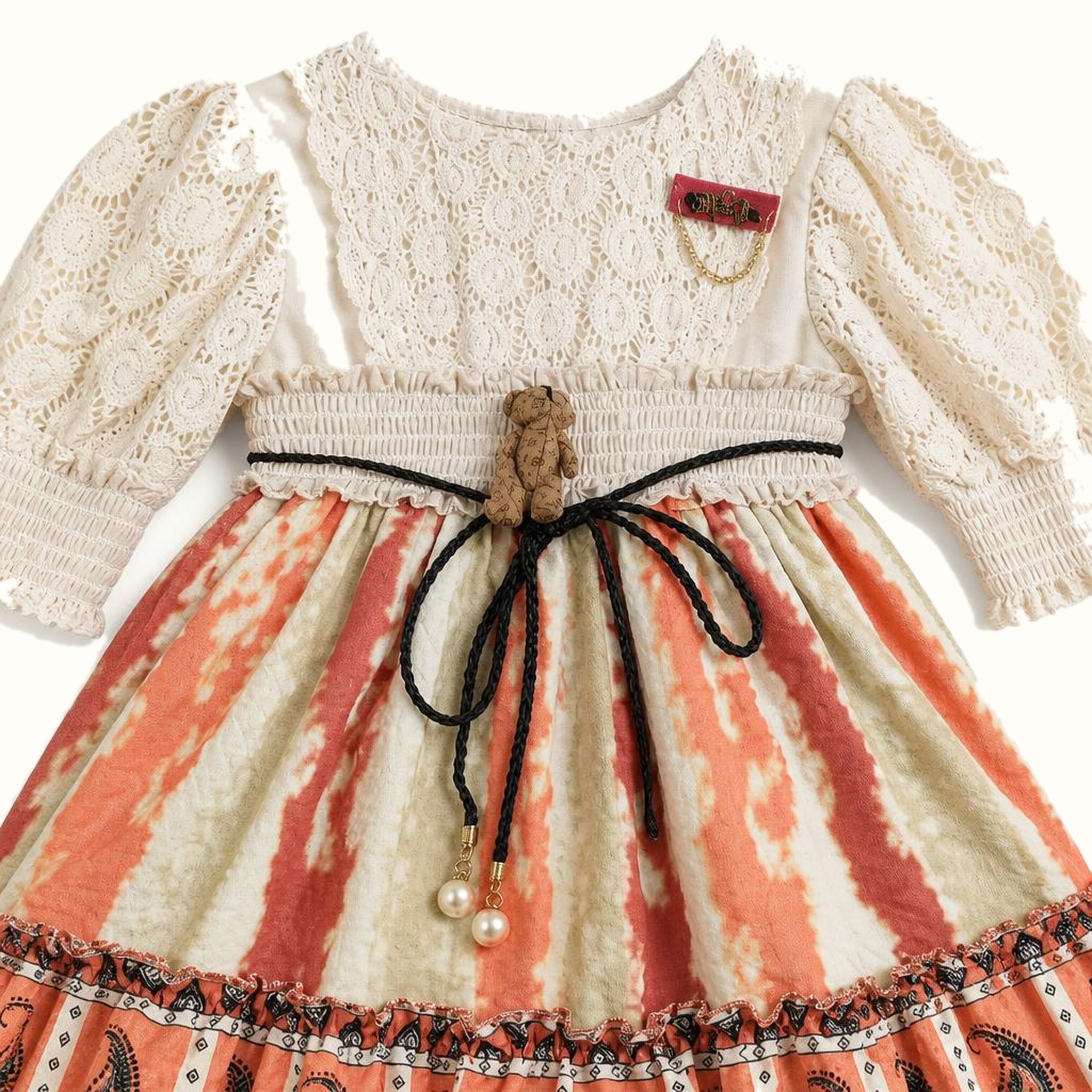 Girls' Lace-Trim Dress - ZAH-1303