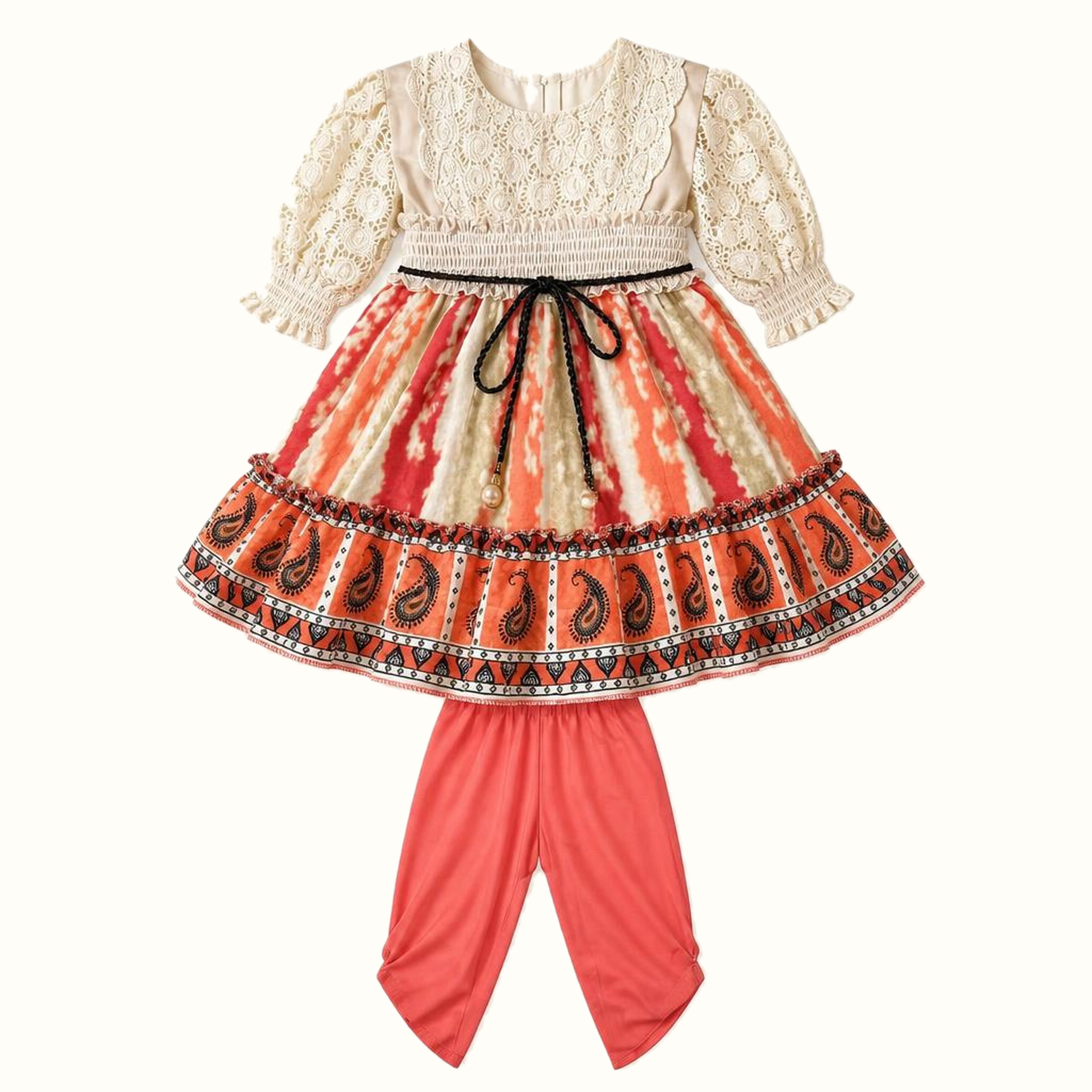 Girls' Lace-Trim Dress - ZAH-1303