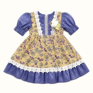 Girls' Floral Lace-Trim Ruffle Dress - ZAH-1308