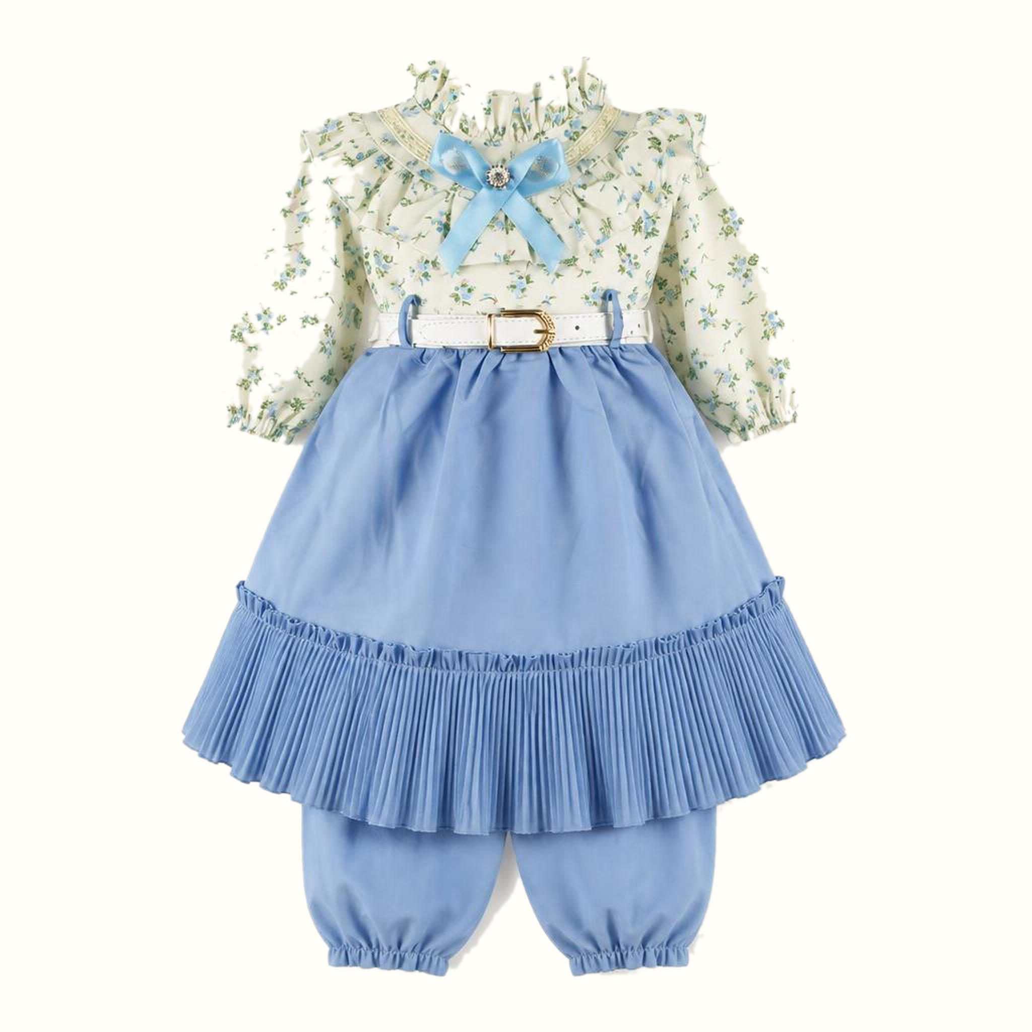 Girls' Floral Bow-Detail Dress - ZAH-1312