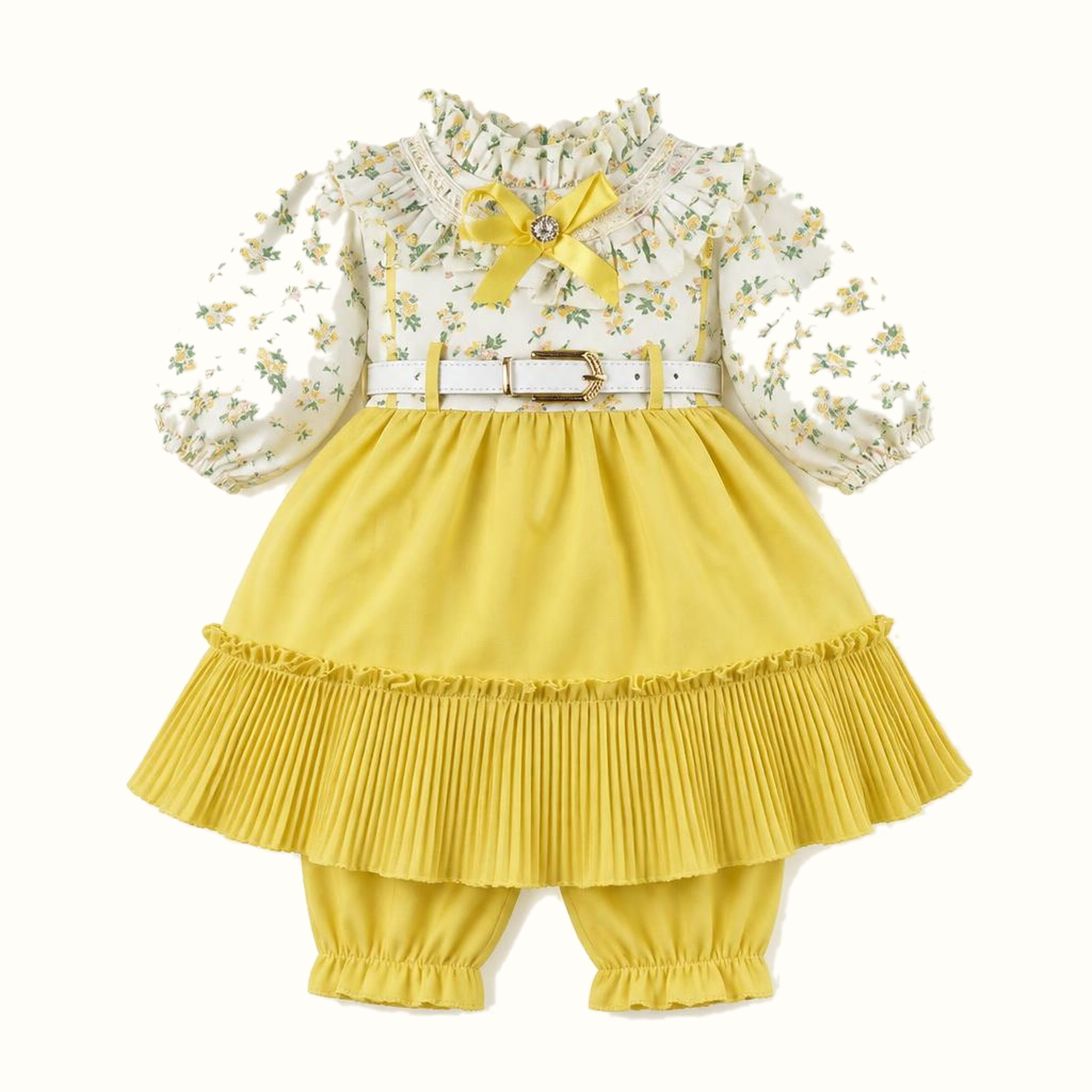 Girls' Floral Bow-Detail Dress - ZAH-1312