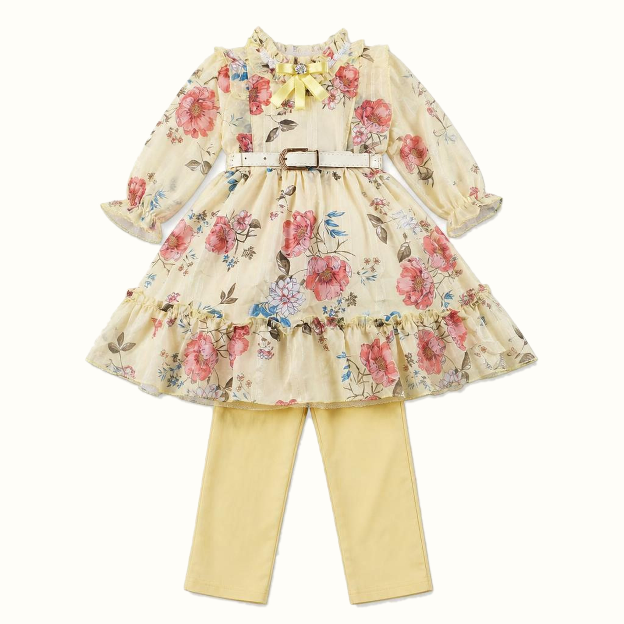 Girls' Floral Ruffle Dress - ZAH-1313