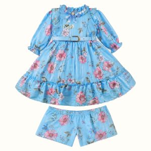 Girls' Floral Ruffle Dress - ZAH-1313