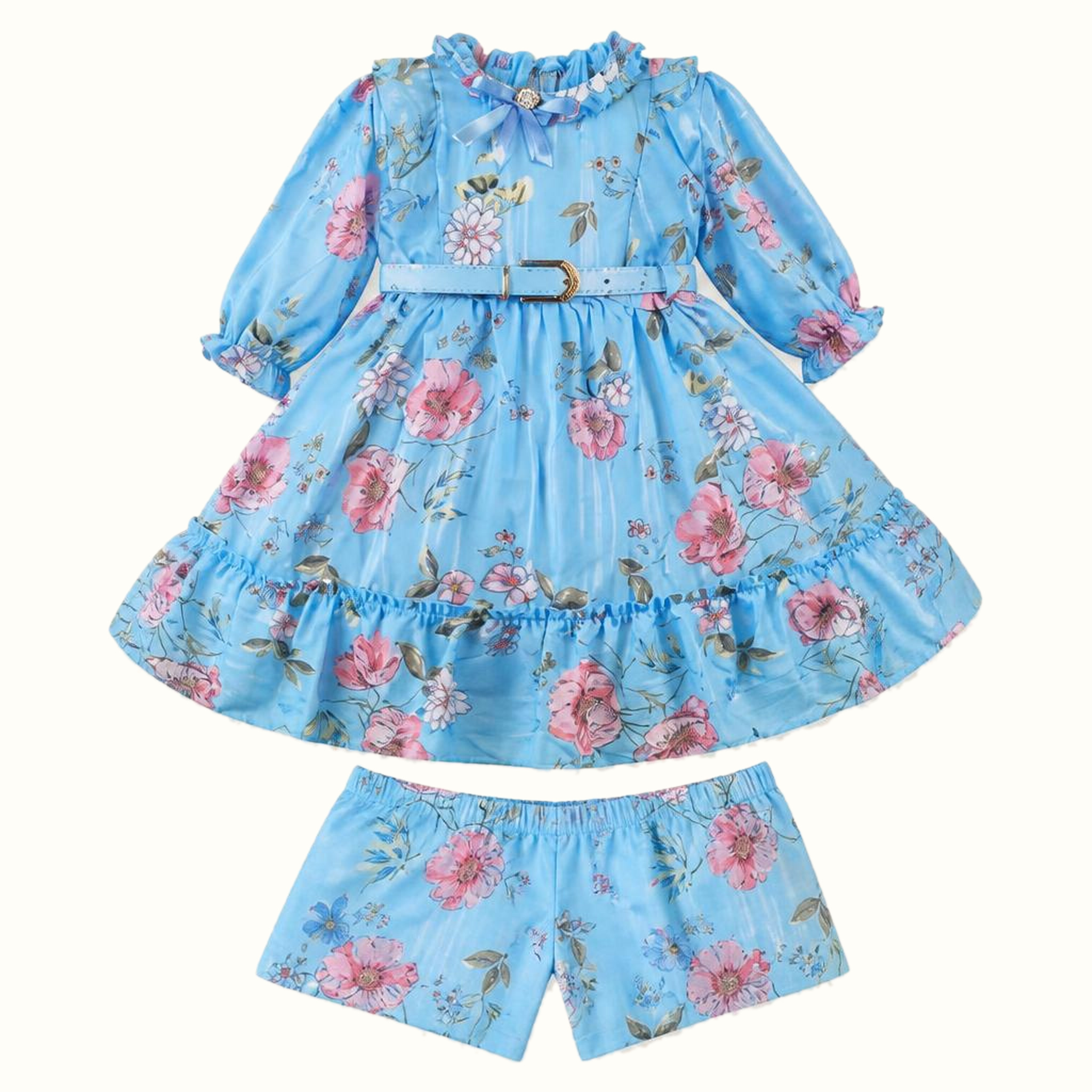 Girls' Floral Ruffle Dress - ZAH-1313