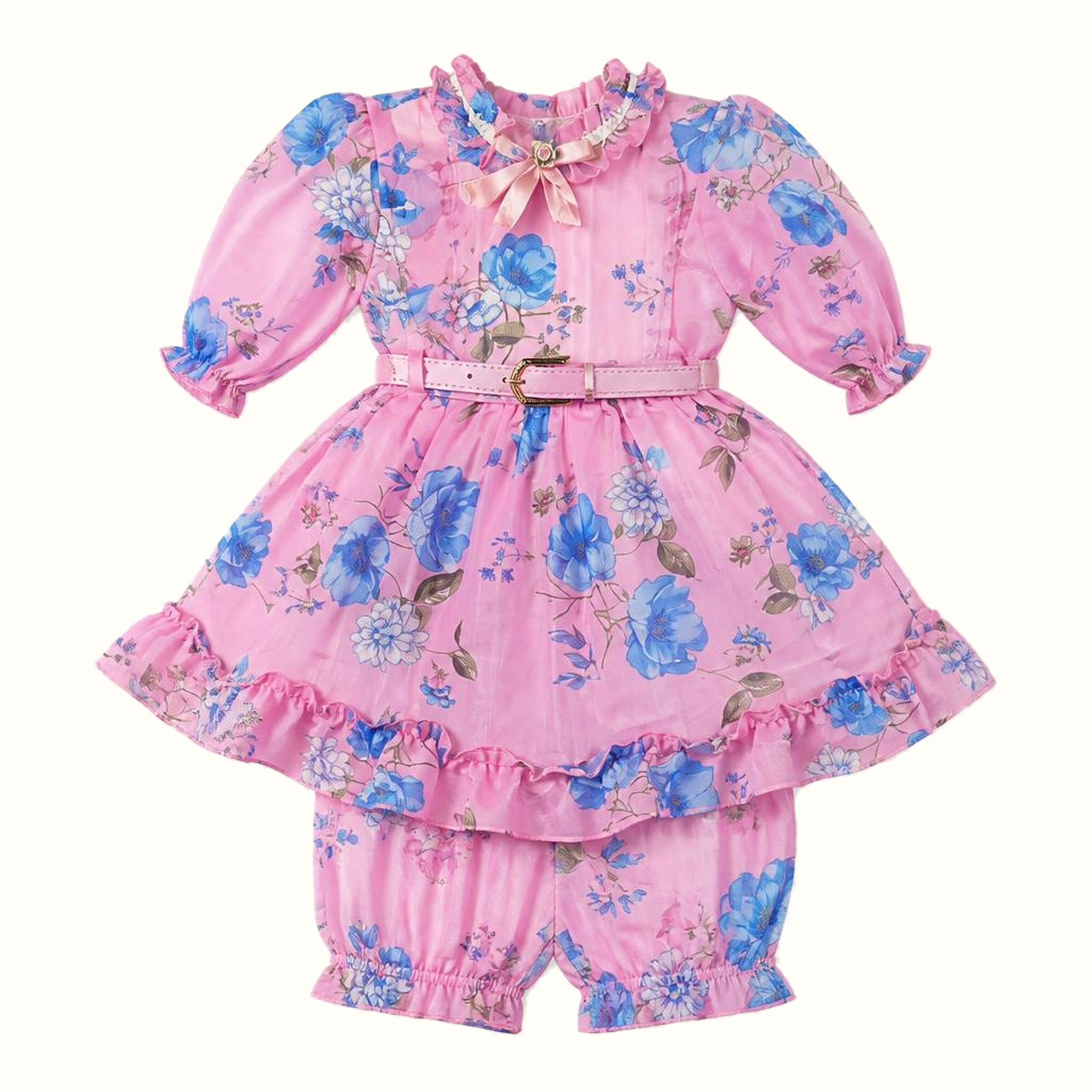 Girls' Floral Ruffle Dress - ZAH-1313