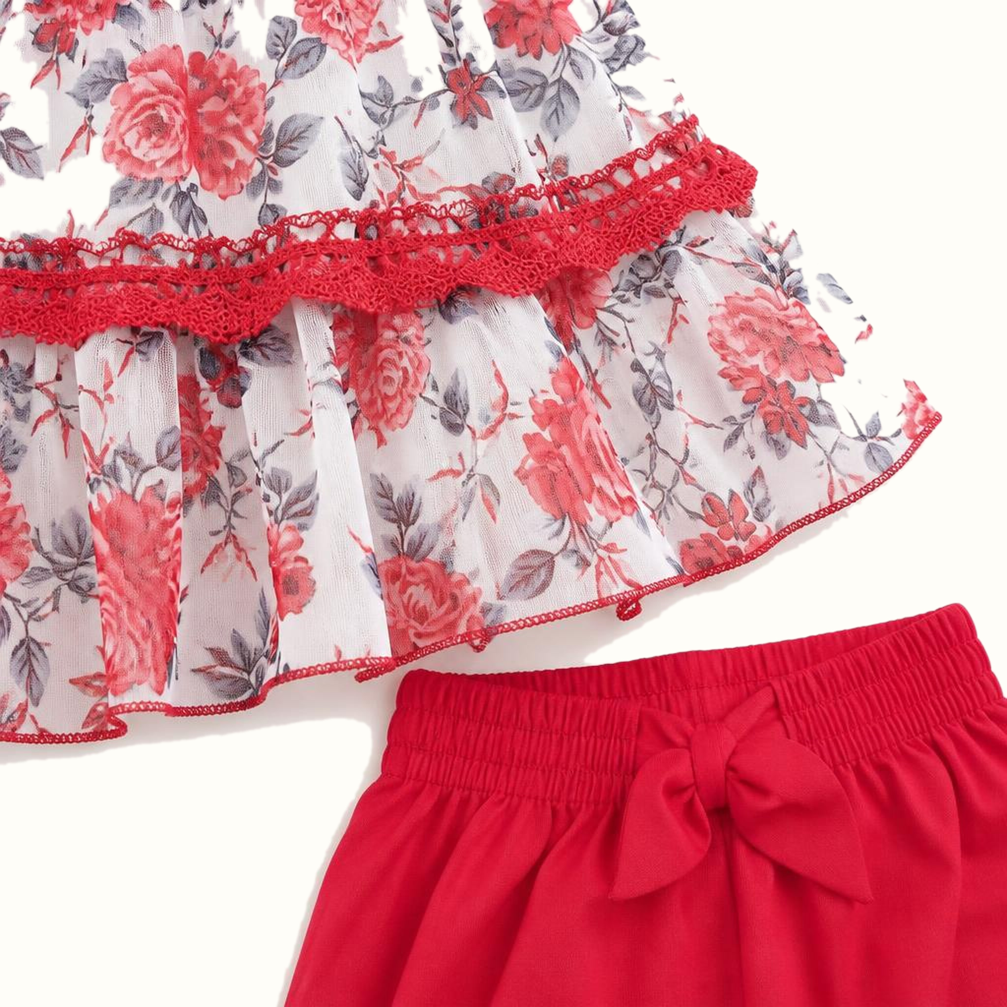 Girls' Floral Lace-Trim Dress - ZAH-1318