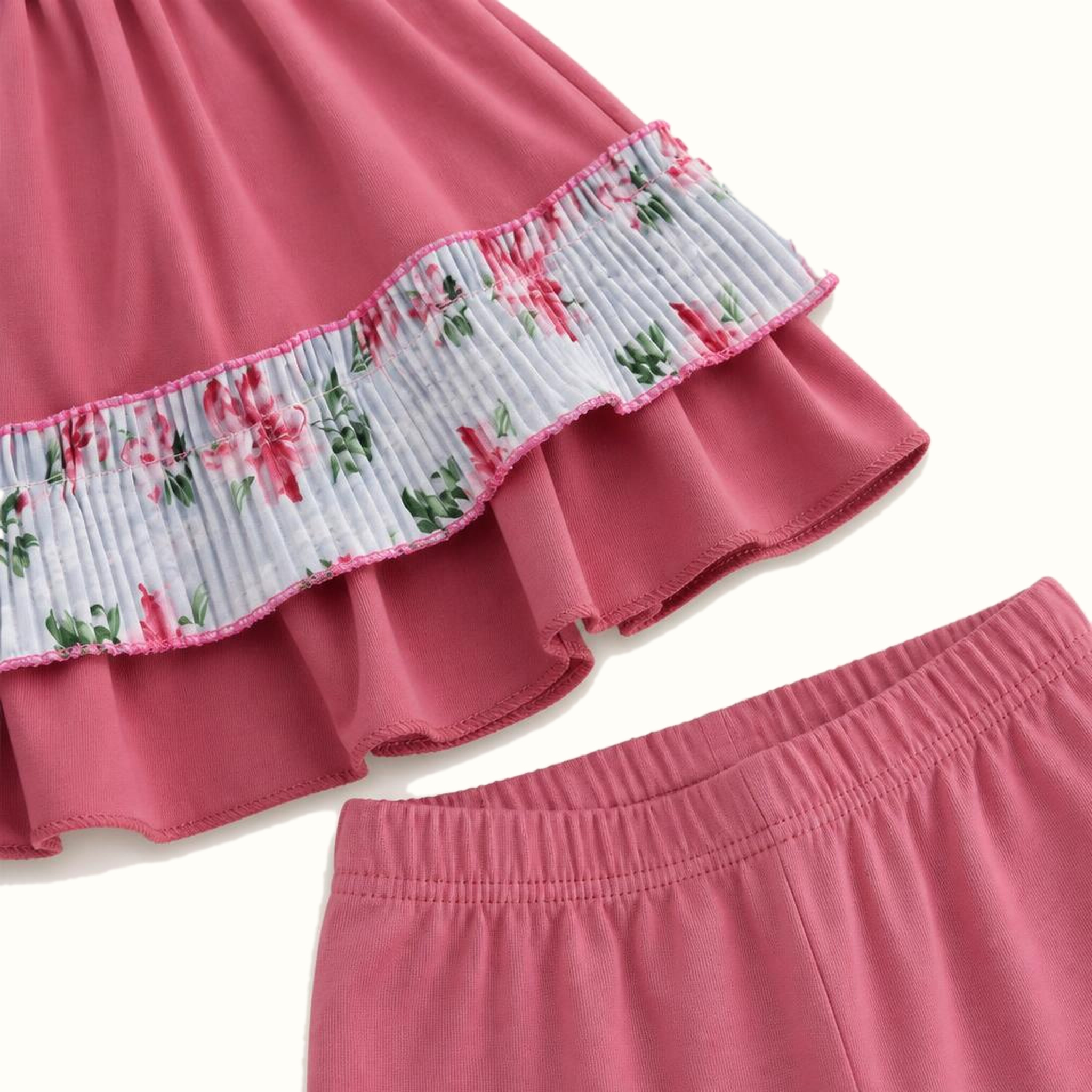 Girls' Floral Bow-Detail Dress Set - ZAH-1321