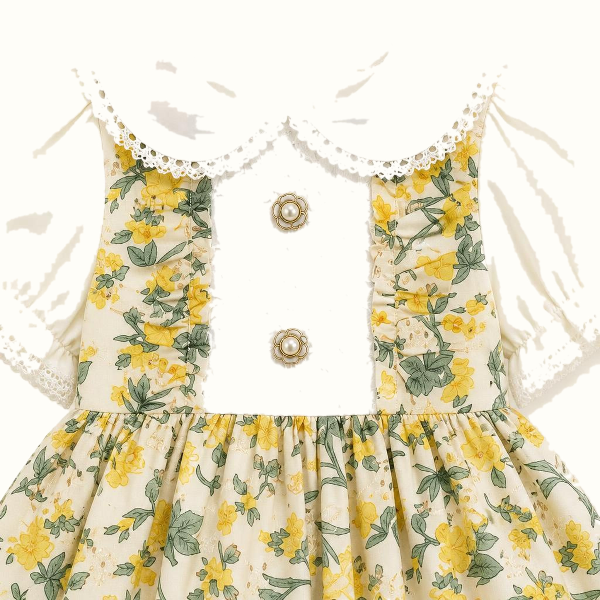 Girls' Floral Lace-Trim Dress & Leggings Set - ZAH-1322