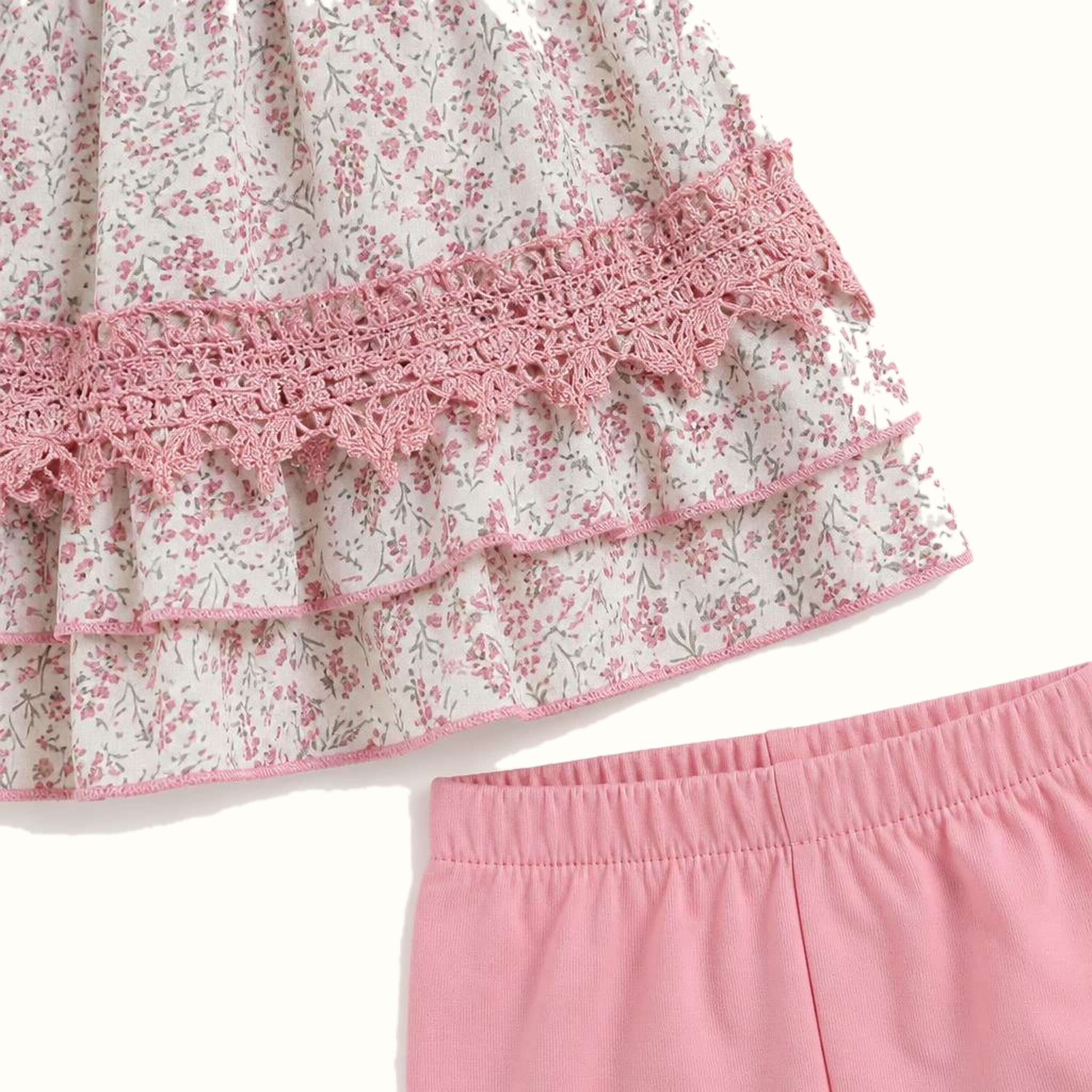 Girls' Floral Lace-Trim Dress - ZAH-1325