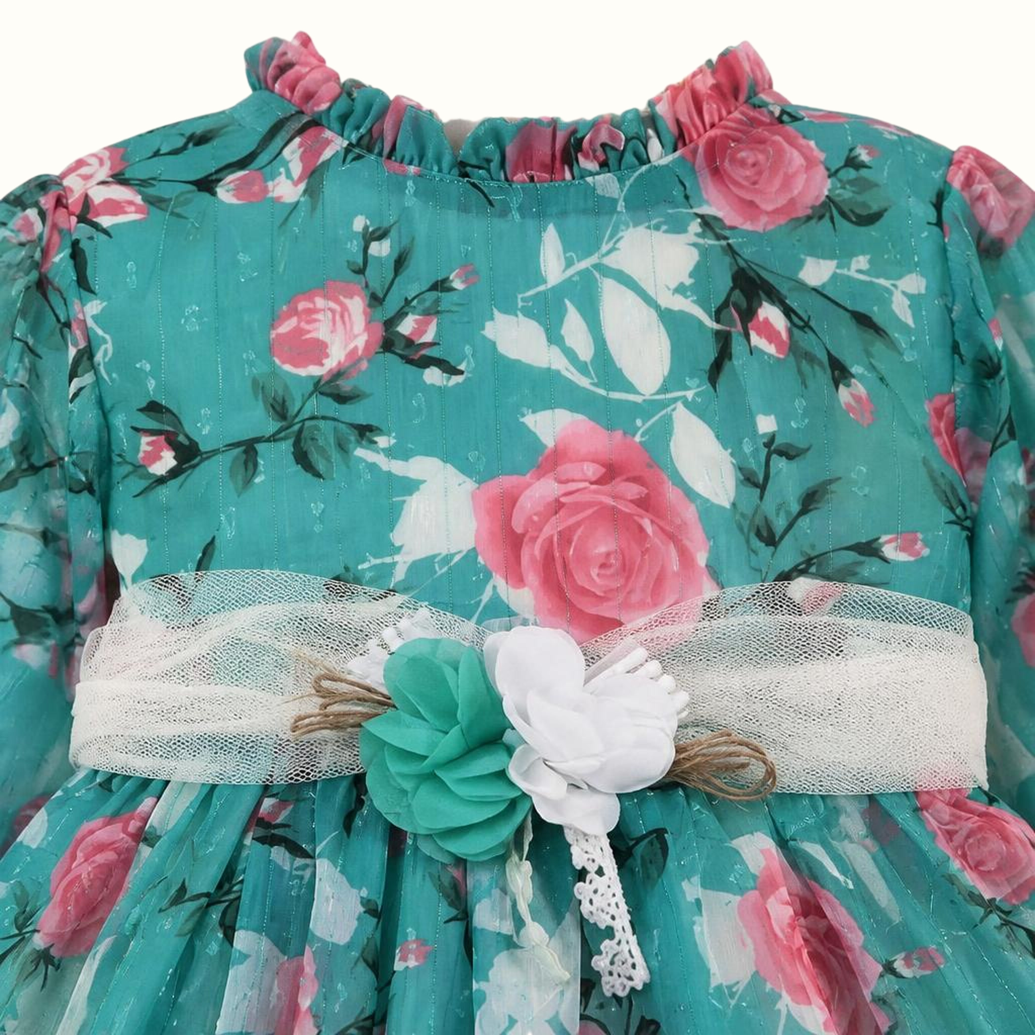 Girls' Floral Ruffle Dress - ZAH-1330